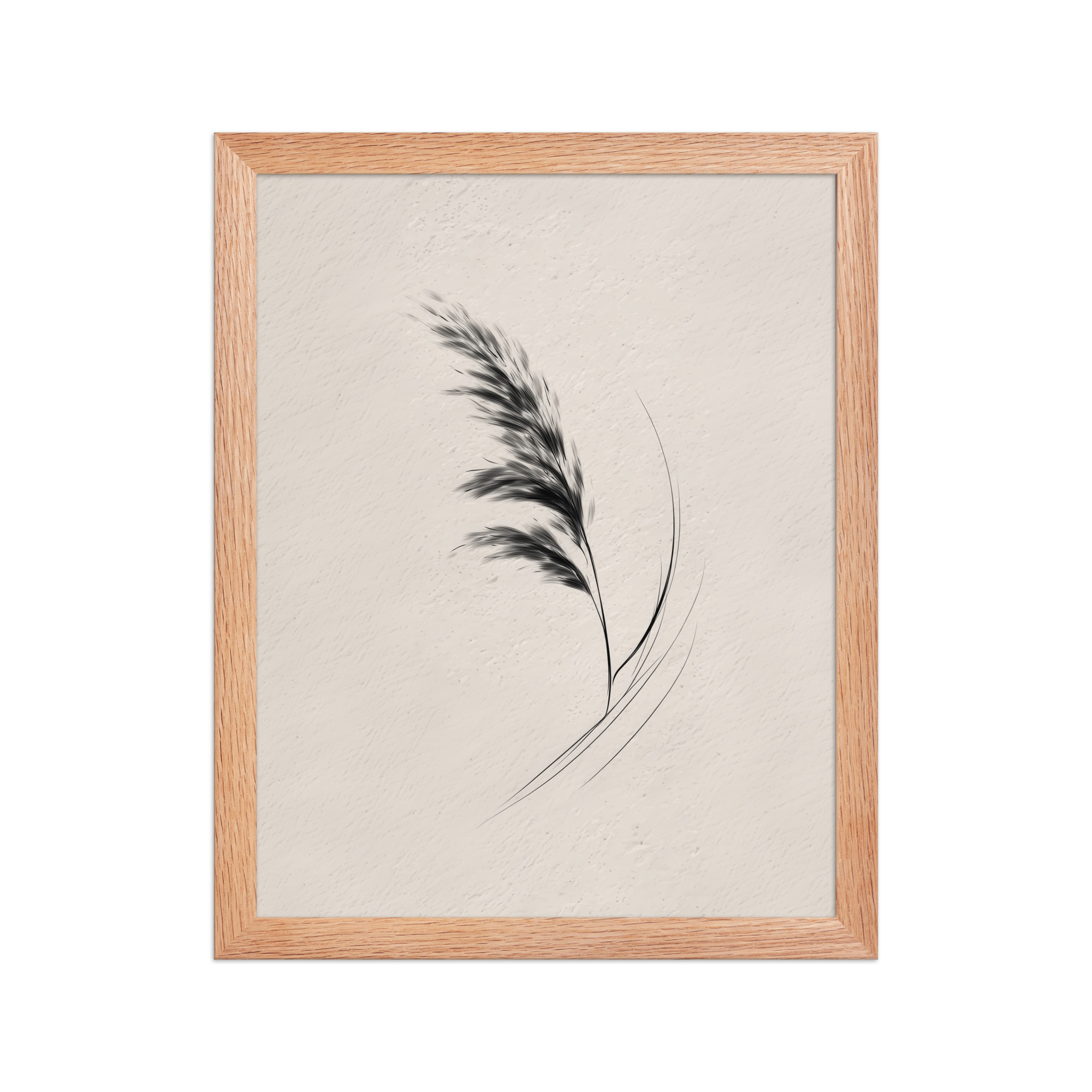 Windswept Pampas — Minimal Brush Wall Art — Framed Poster - Image 10