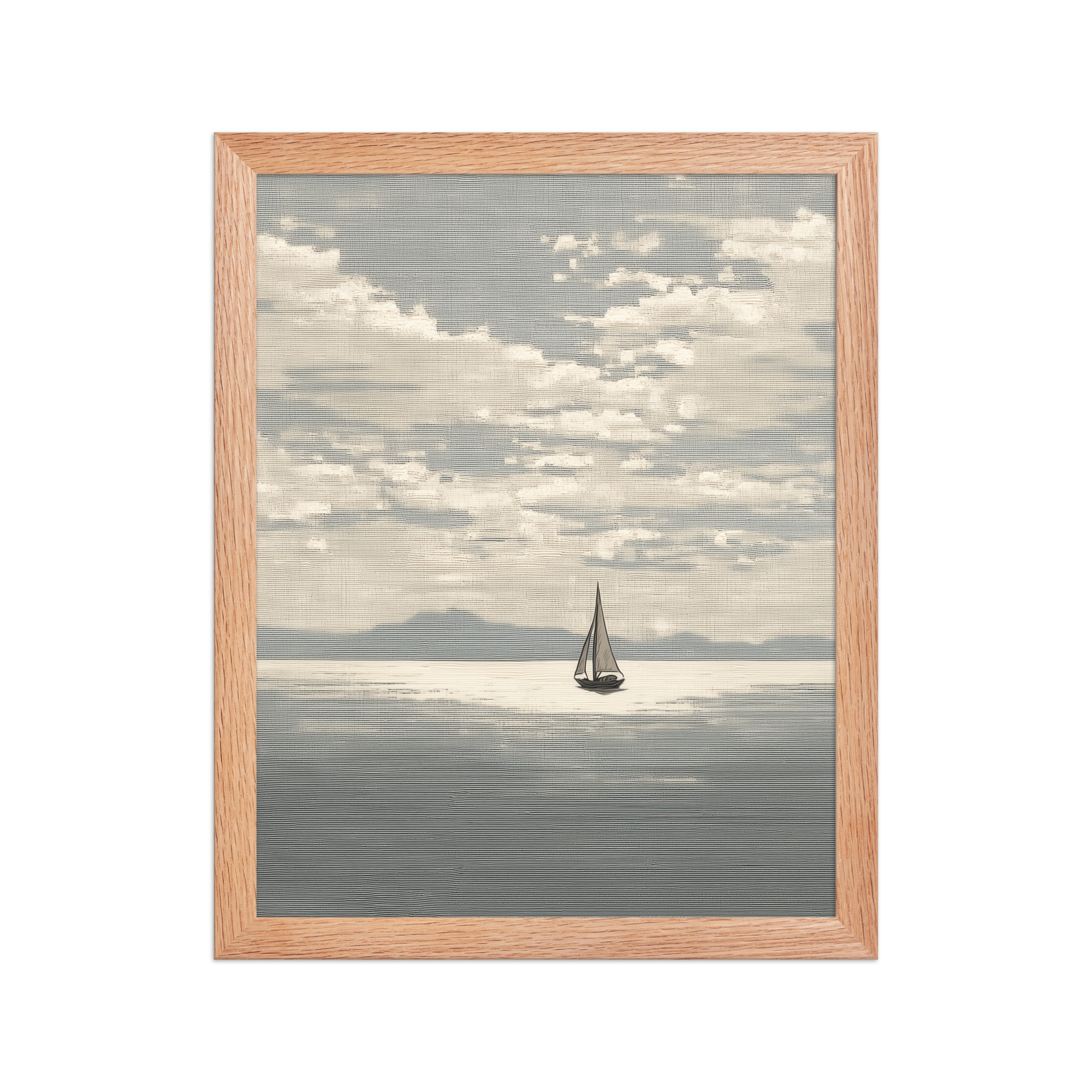 Sailboat Journey — Minimal Seascape, Neutral Japandi Wall Art — Framed Poster - Image 7