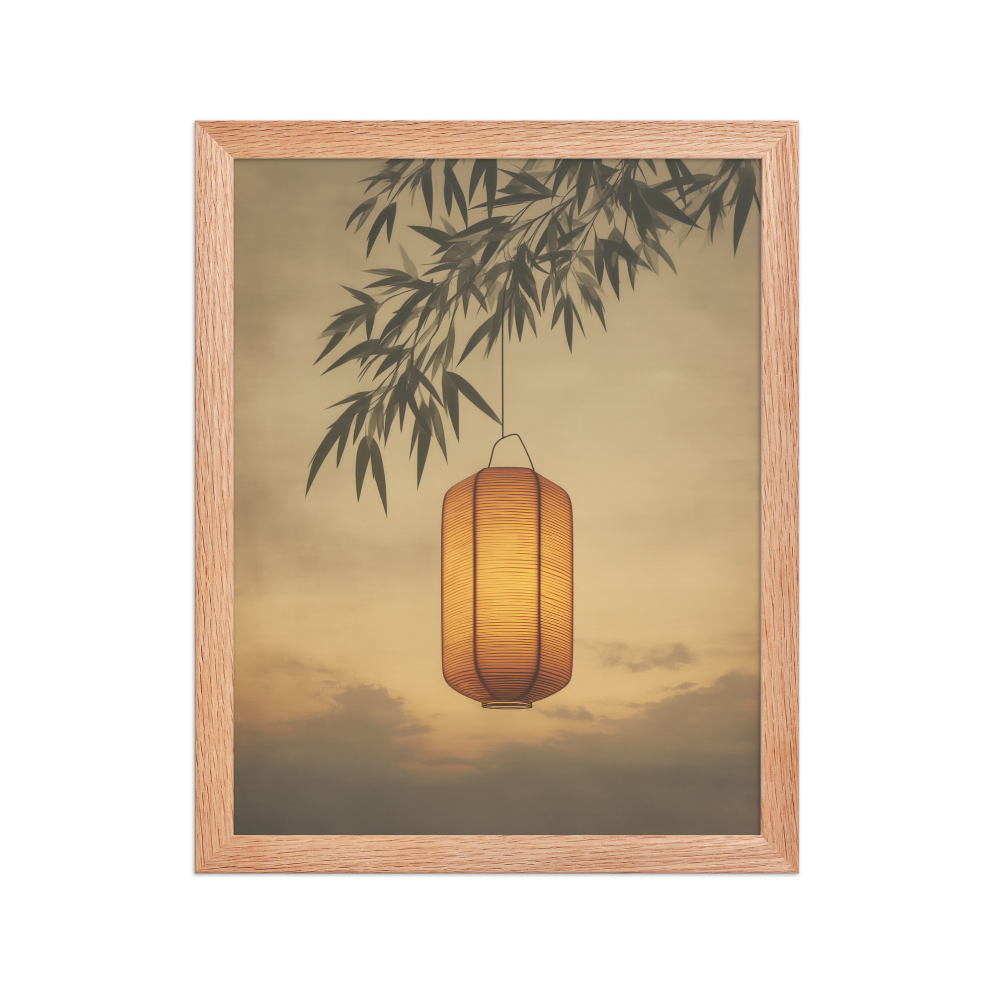 Lantern Glow — Japanese Lantern Minimal Wall Decor — Framed Poster - Image 8