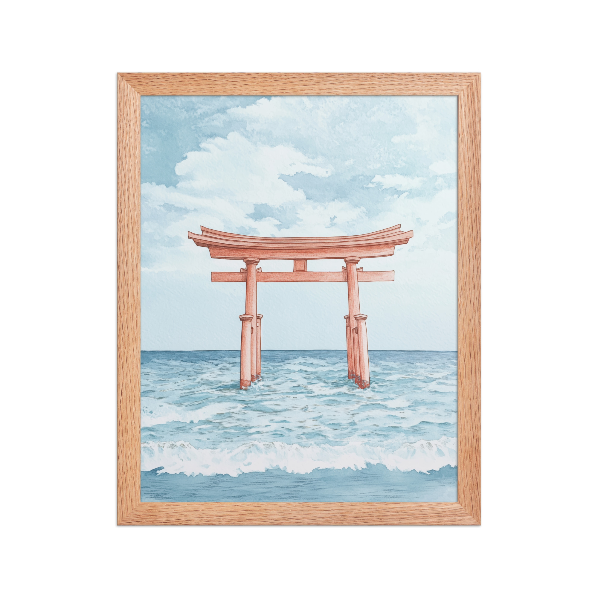 Torii Gate Waves — Coastal Shinto Shrine Wall Decor — Framed Poster - Image 10