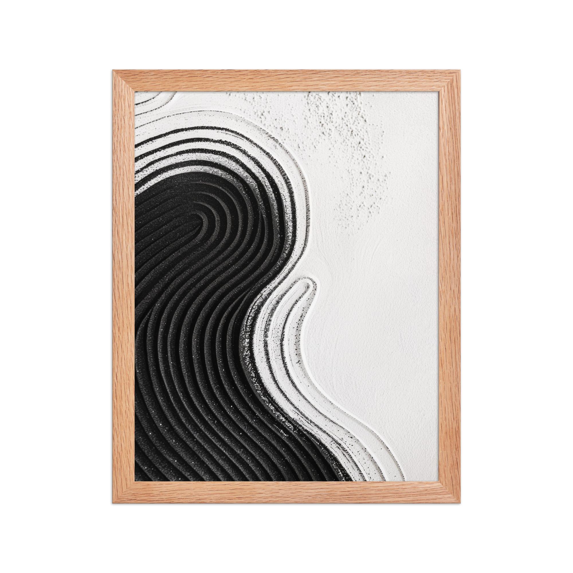 Black & White Ripple – Abstract Zen Sand Pattern Wall Art – Framed Poster - Image 10