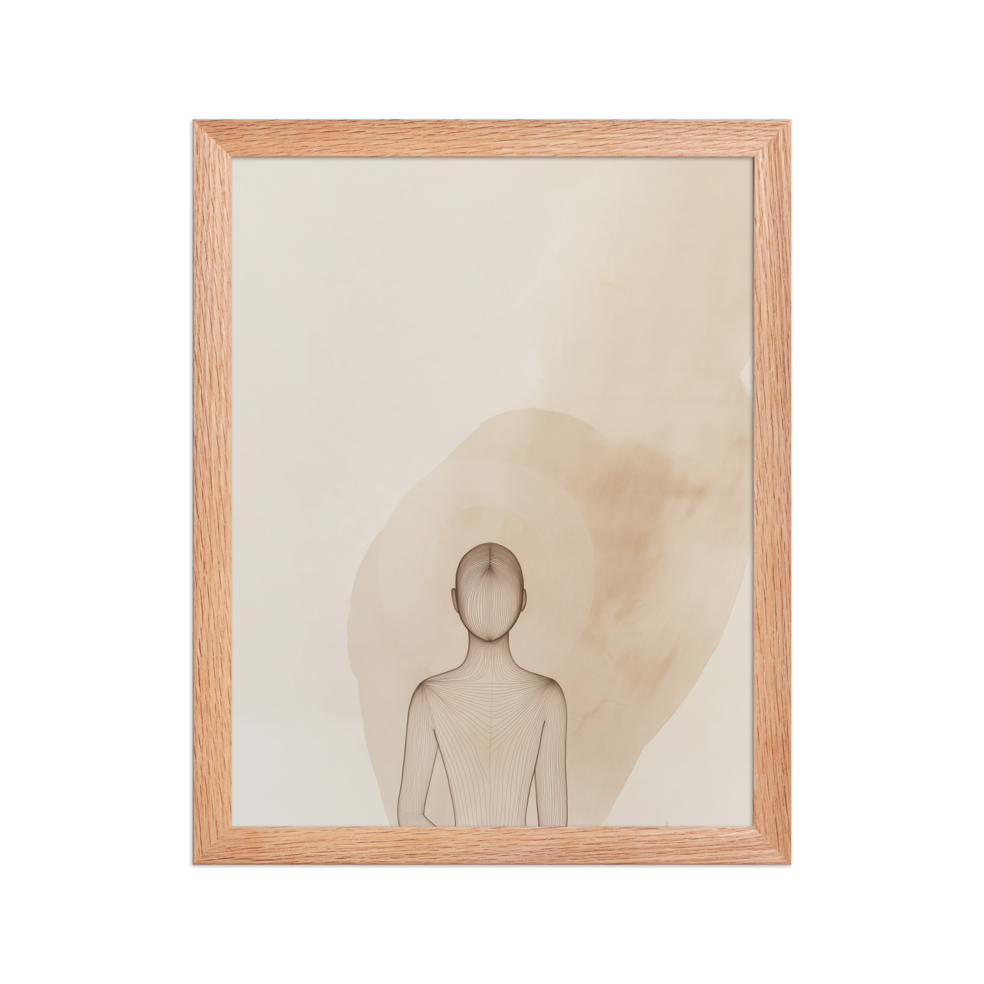 Inner Light – Minimalist Meditation Figure Japandi Wall Art – Framed Poster - Image 10