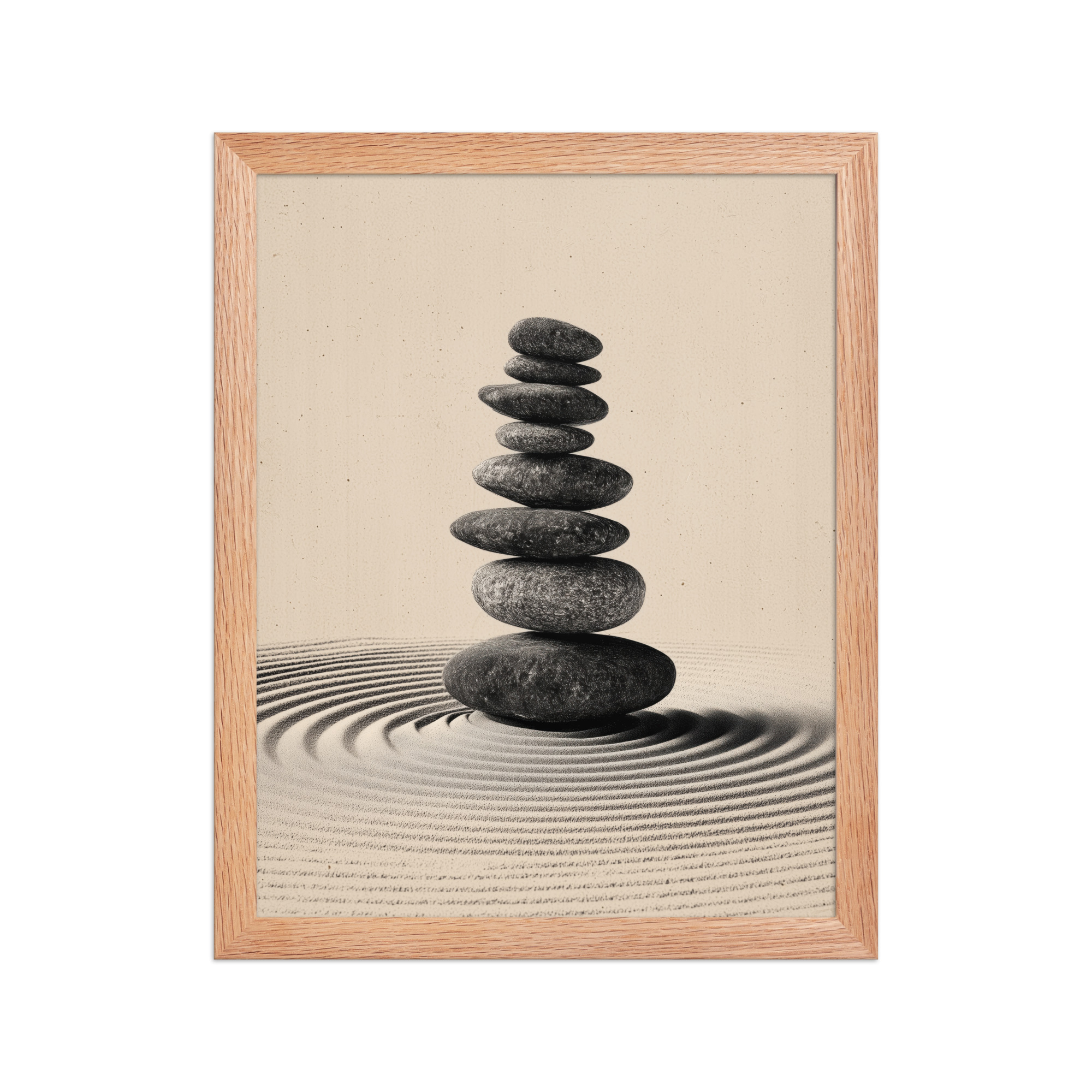 Balanced Stillness – Stacked Stones I Neutral Zen Stones Wall Art – Framed Poster - Image 10