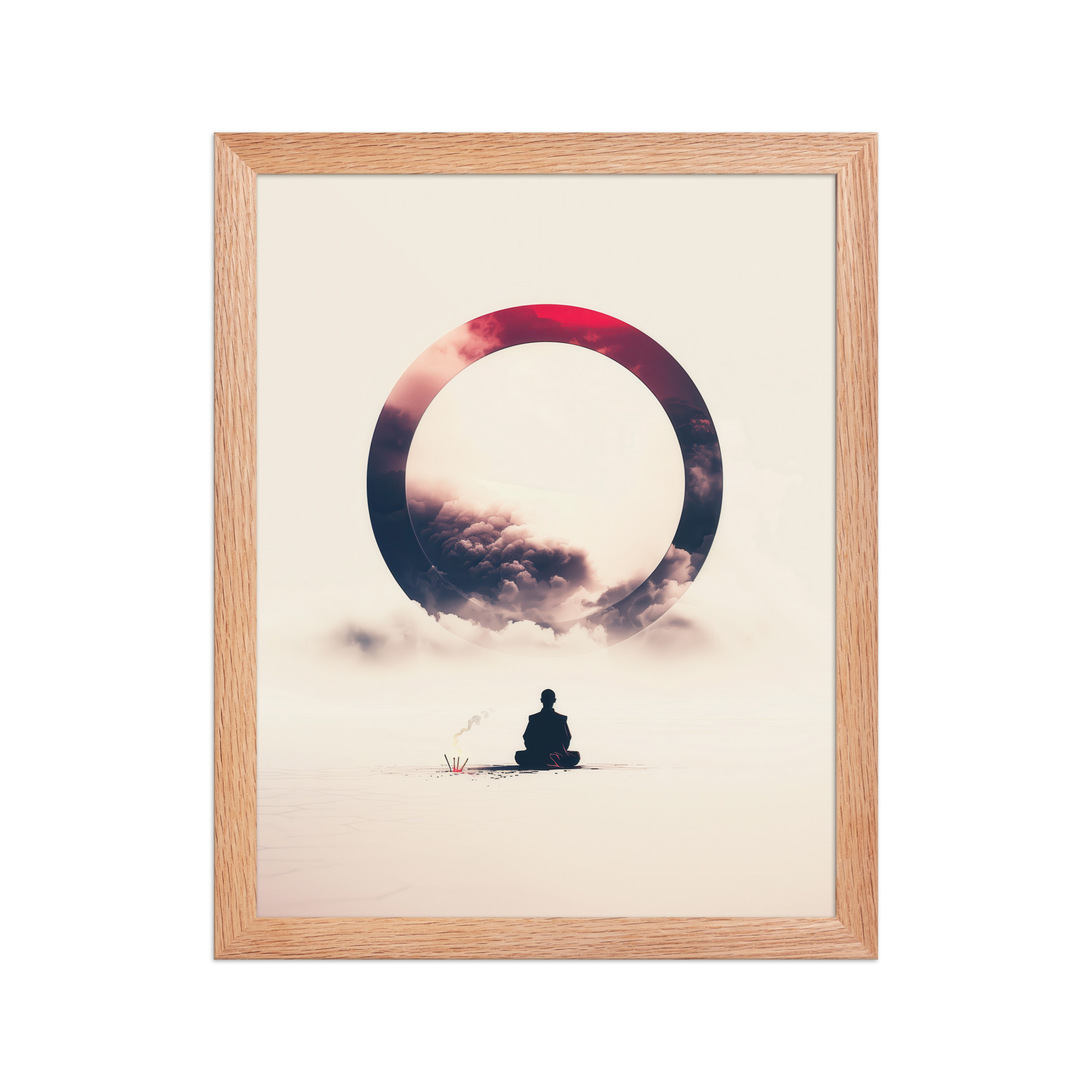 Zen Enso Horizon – Meditative Landscape with Circle Wall Art – Framed Poster - Image 10