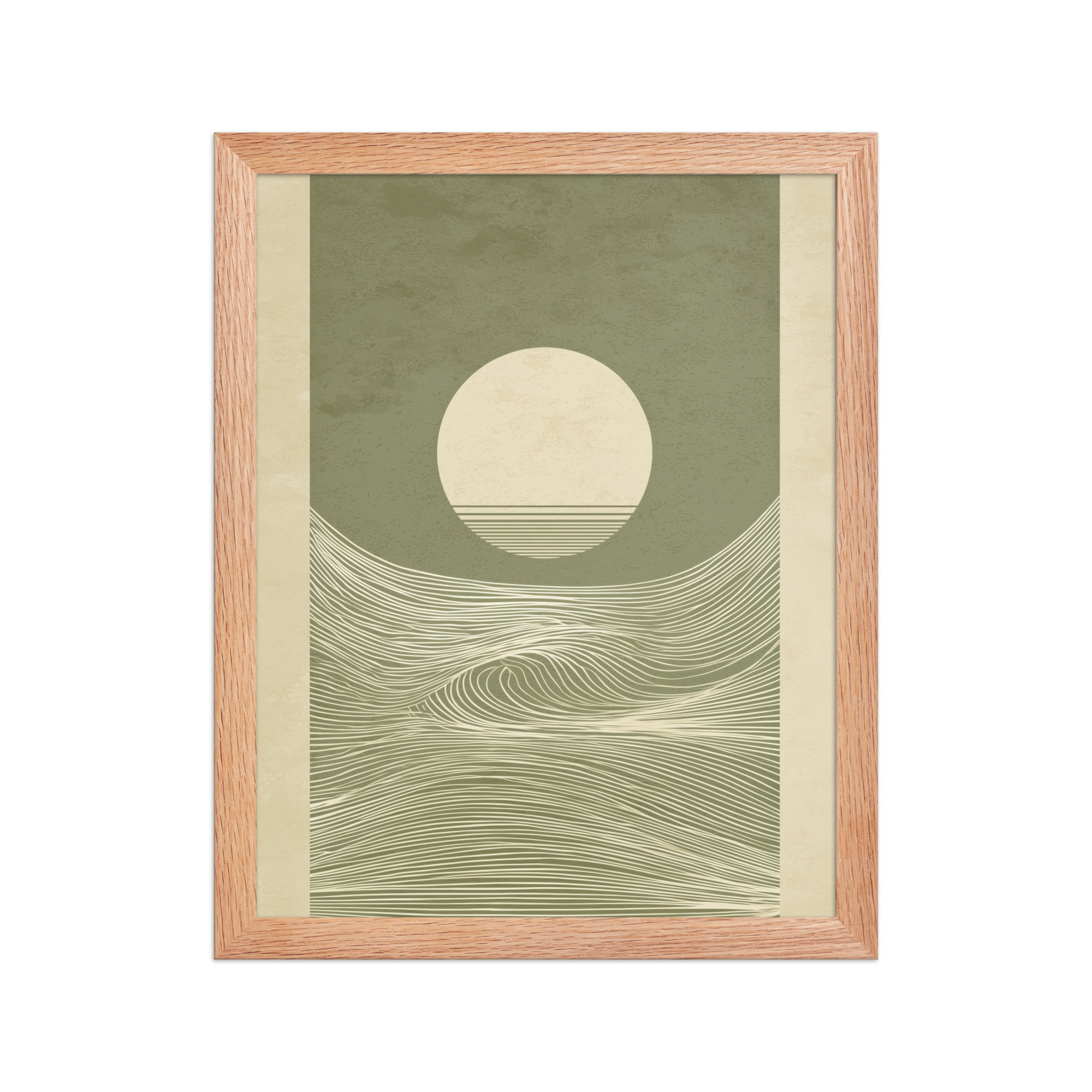 Zen Horizon Waves — Minimal Sunset Landscape Wall Decor — Framed Poster - Image 8