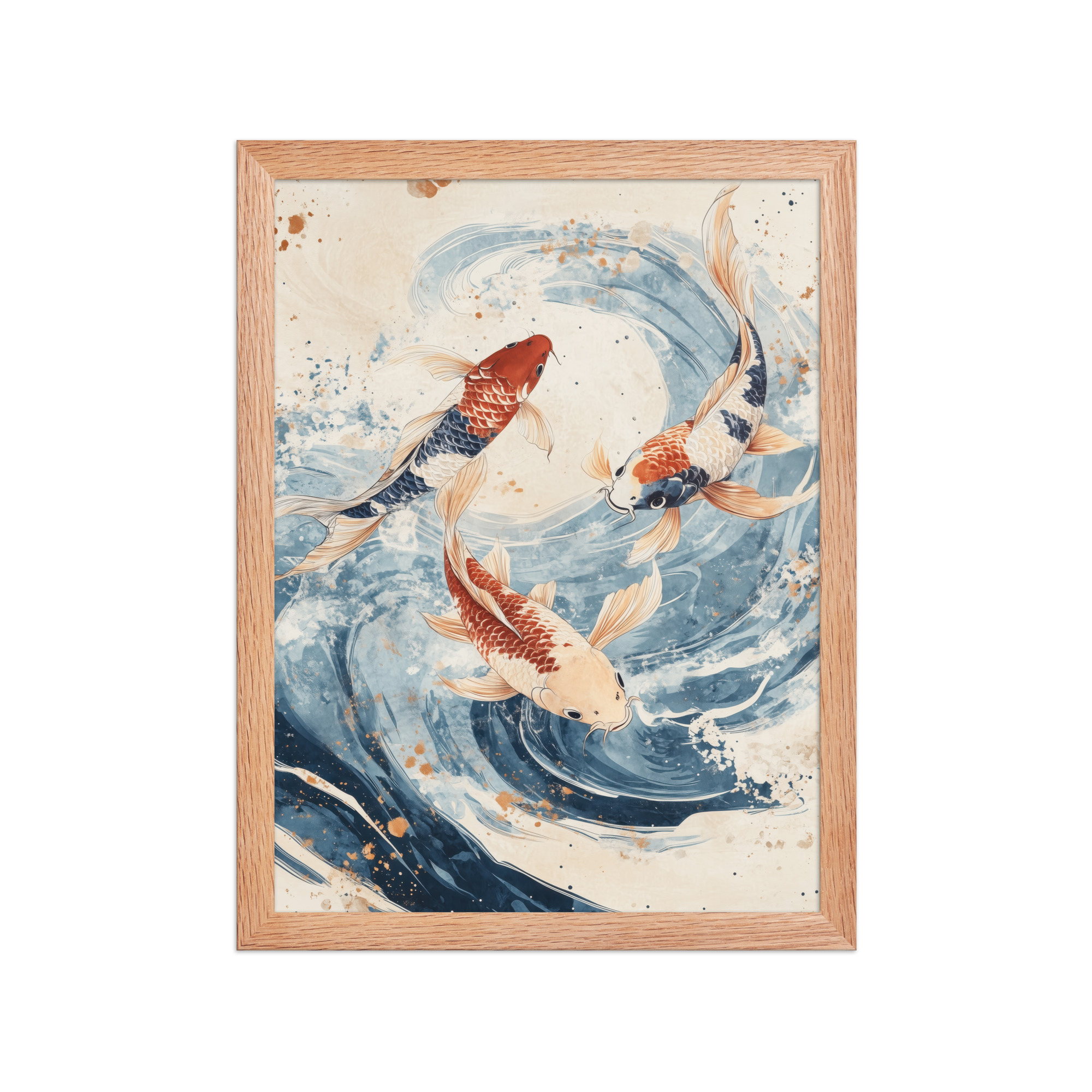 Dancing Koi Trio — Japanese Koi Wall Art — Framed Poster - Image 11