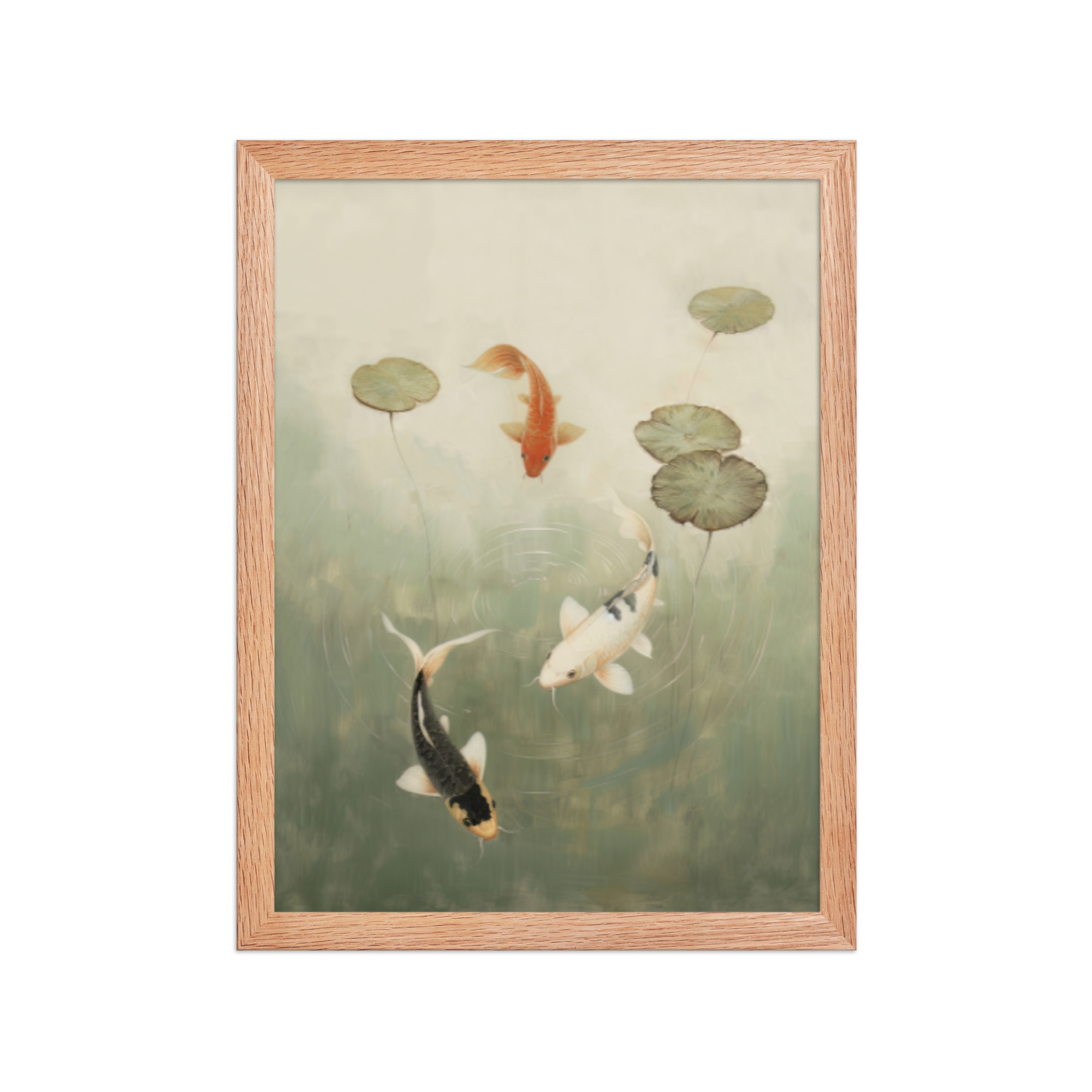 Koi Among Lilies — Tranquil Pond Art — Framed Poster - Image 11