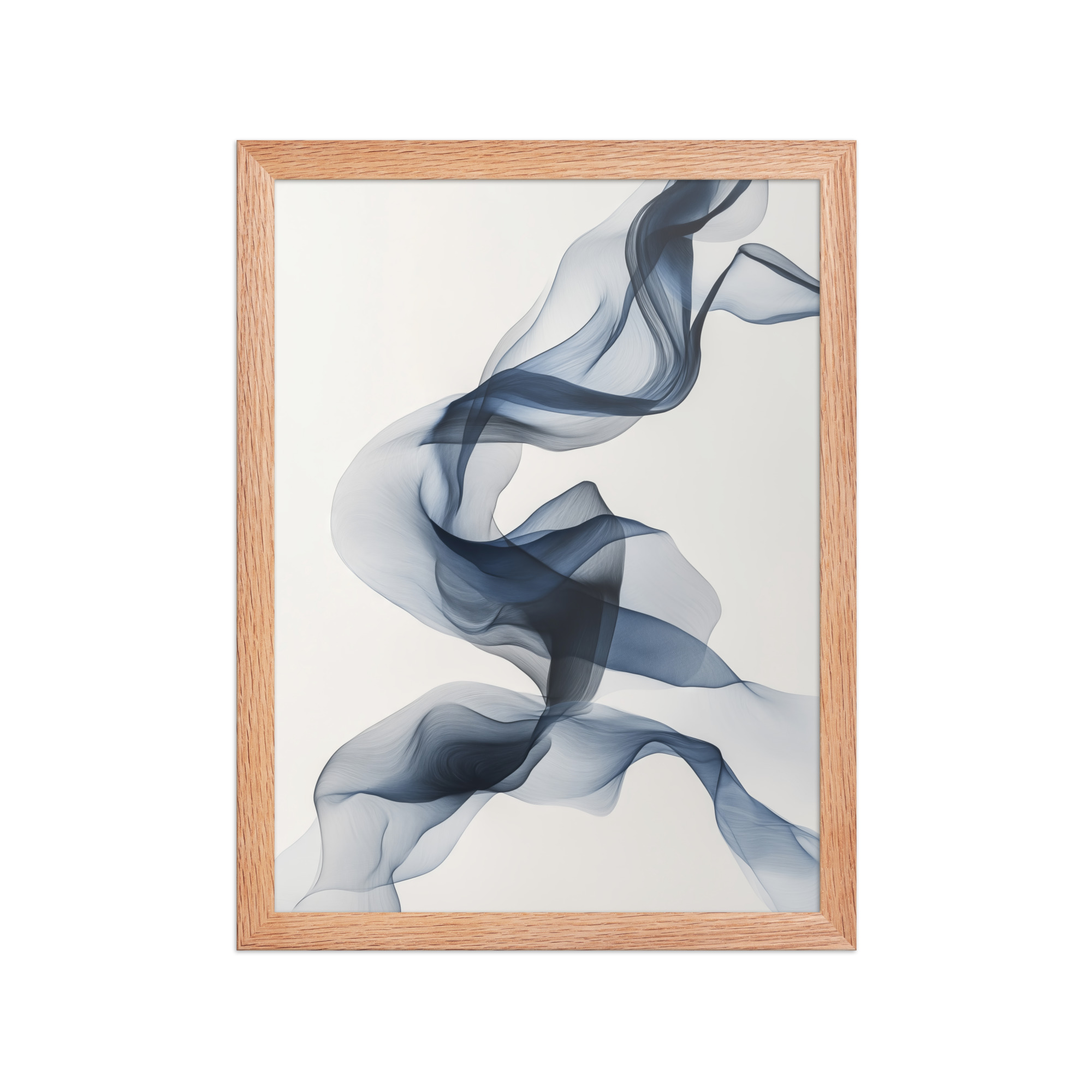 Ethereal Silk — Airy Blue Smoke Ribbon Abstract Wall Art — Framed Poster - Image 7