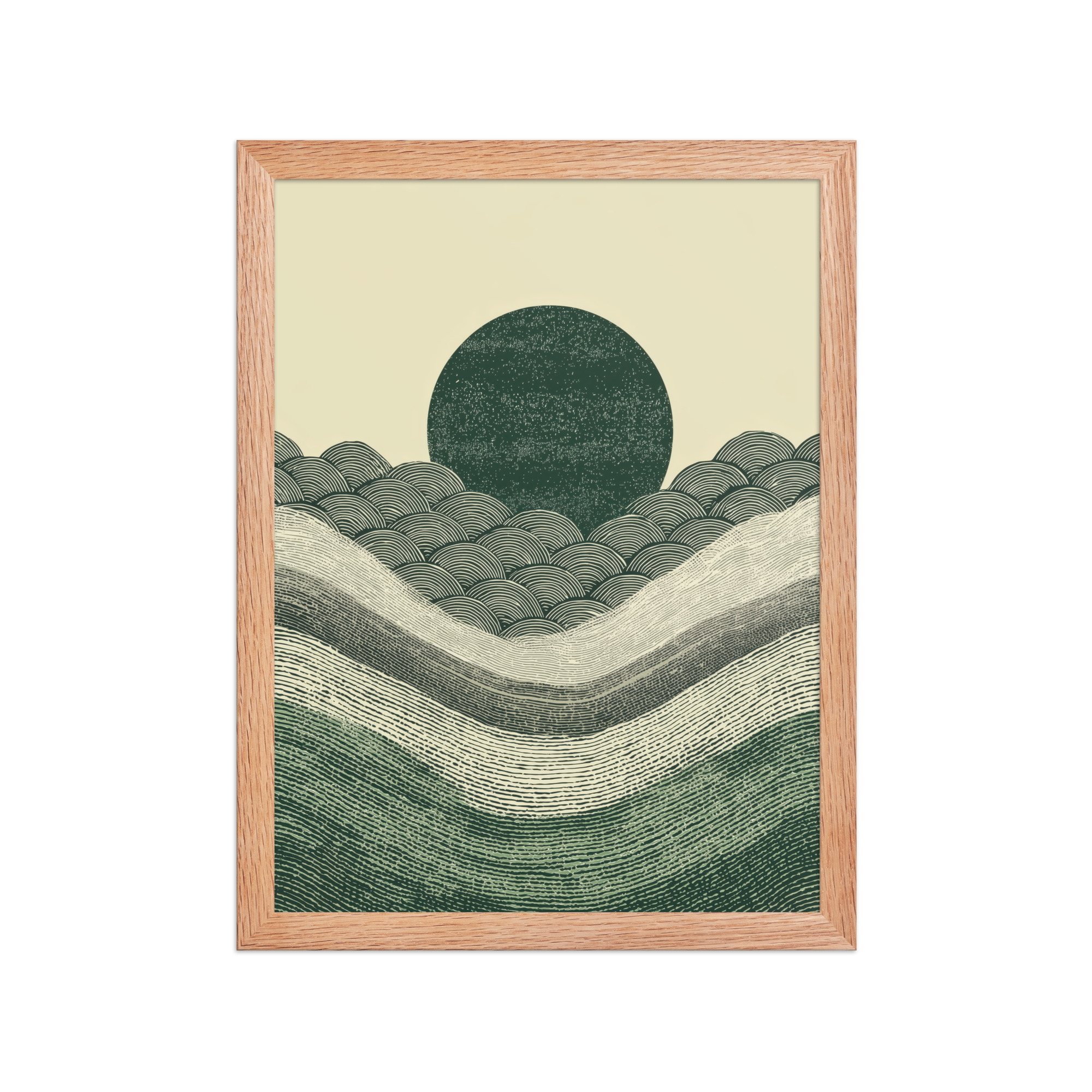 Verdant Rising — Japanese-Inspired Green Landscape Wall Art — Framed Poster - Image 8