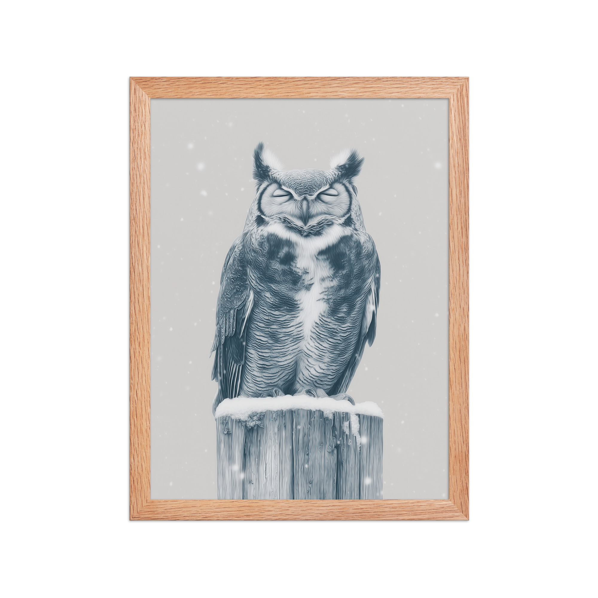 Silent Sentinel – Snow Owl Winter Wildlife Art in Neutrals Wall Decor — Framed Poster - Image 11