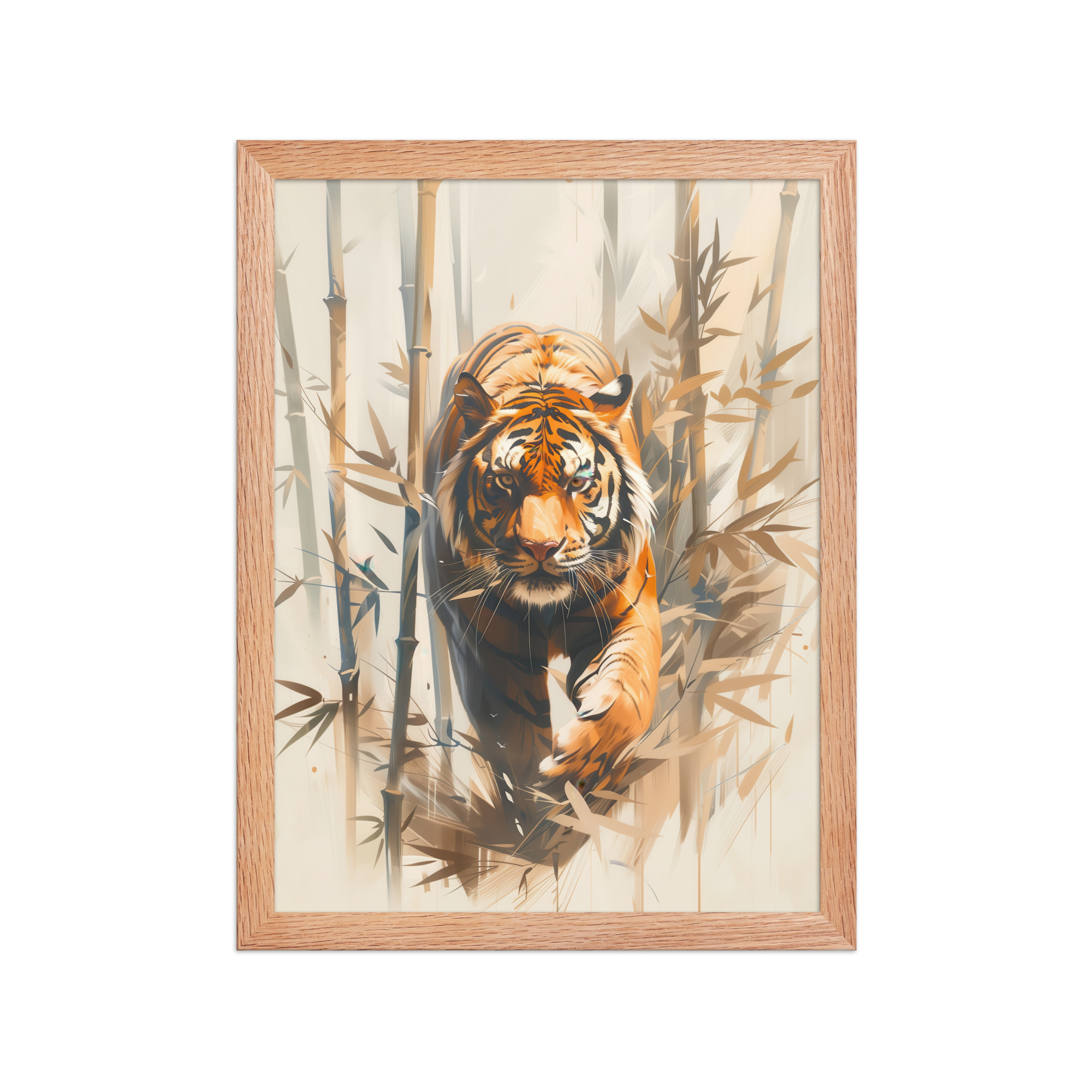 Tiger in Bamboo Mist — Wildlife Tiger in Dynamic Jungle Wall Art — Framed Poster - Image 11