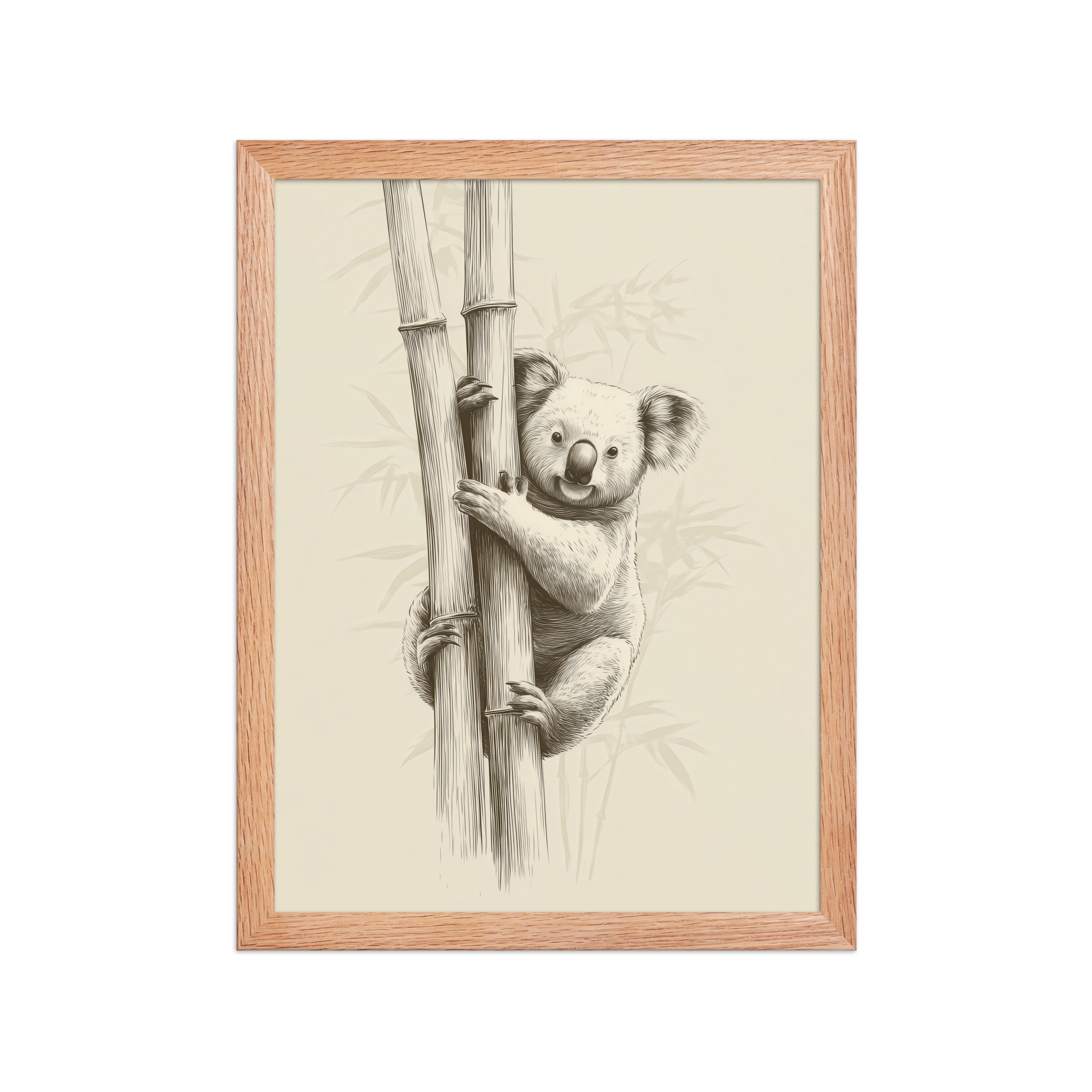 Koala Bamboo I — Koala Illustration in Warm Neutrals Wall Decor — Framed Poster - Image 11