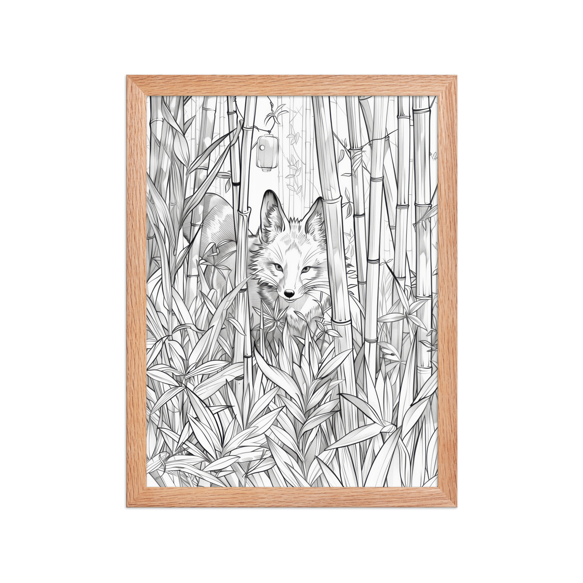 Fox Spirit in Bamboo Forest — Fox Among Bamboo Wall Decor — Framed Poster - Image 11
