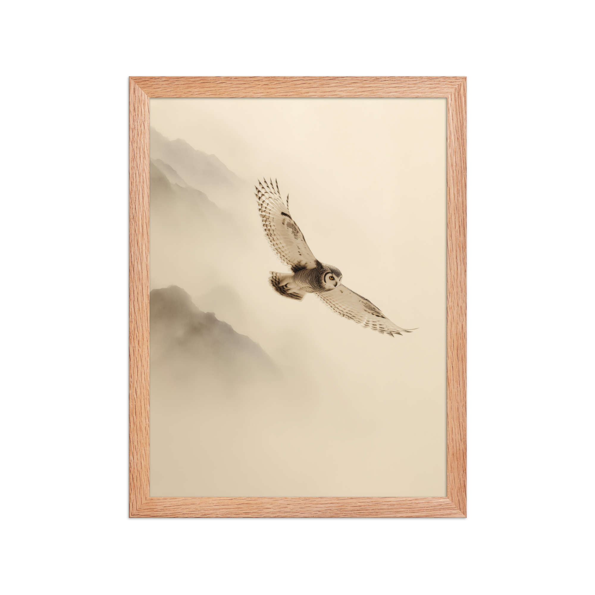 Flight Through Mist — Owl in Motion Wildlife Wall Art — Framed Poster - Image 9
