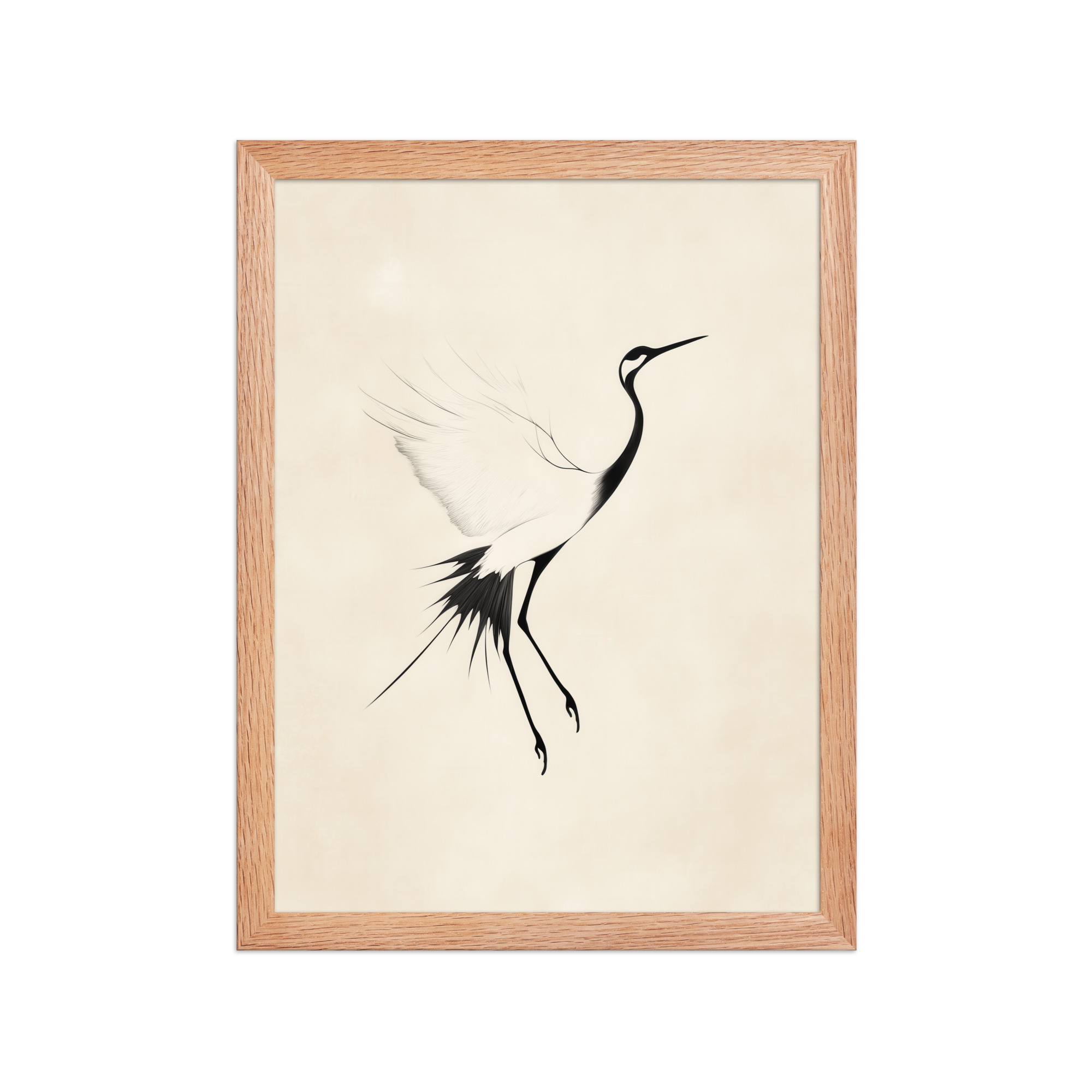 Crane of Still Winds — Red-Crowned Crane Minimal Ink Art — Framed Poster - Image 11