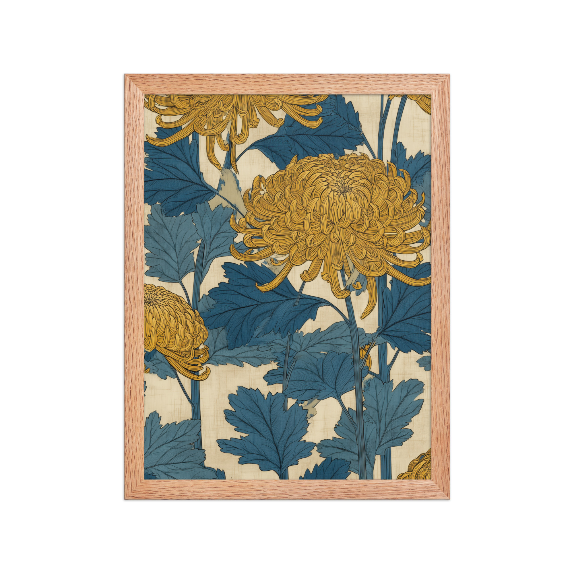 Amber Chrysanthemum — Japandi Floral Wall Decor — Framed Poster - Image 7