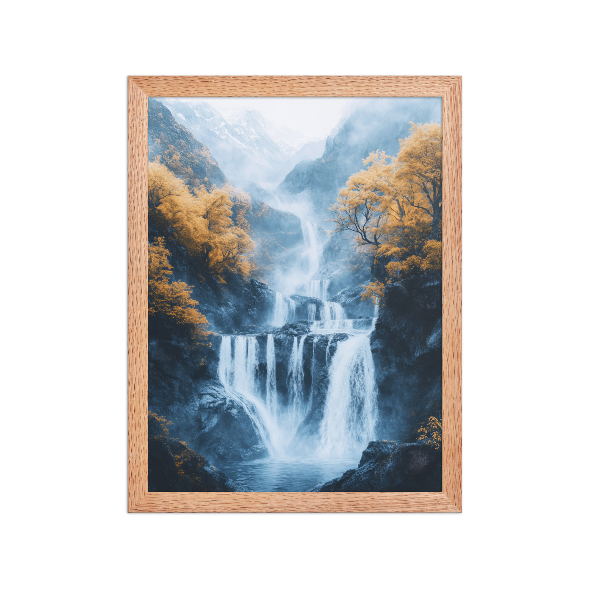 Autumn Falls — Waterfall Landscape Wall Art — Framed Poster - Image 9