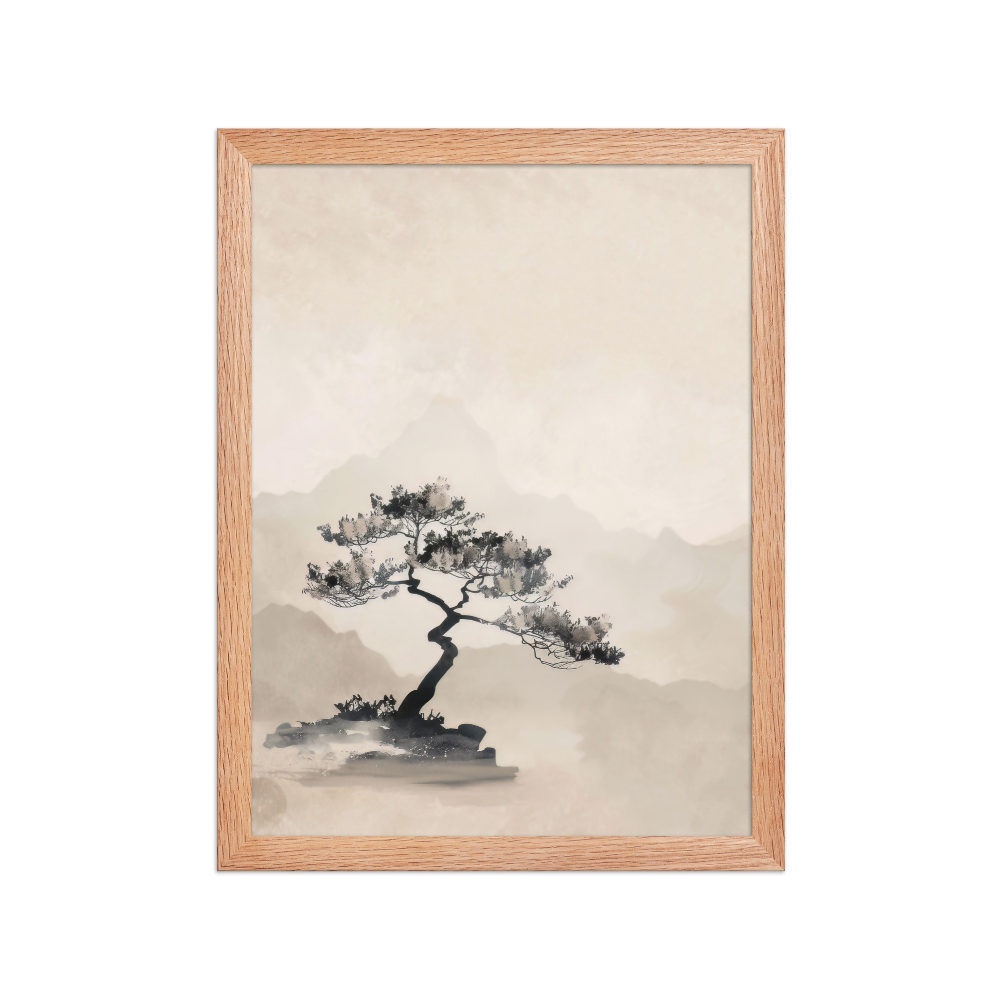 Bonsai Tree — Ink-Wash Landscape Wall Decor — Framed Poster - Image 9