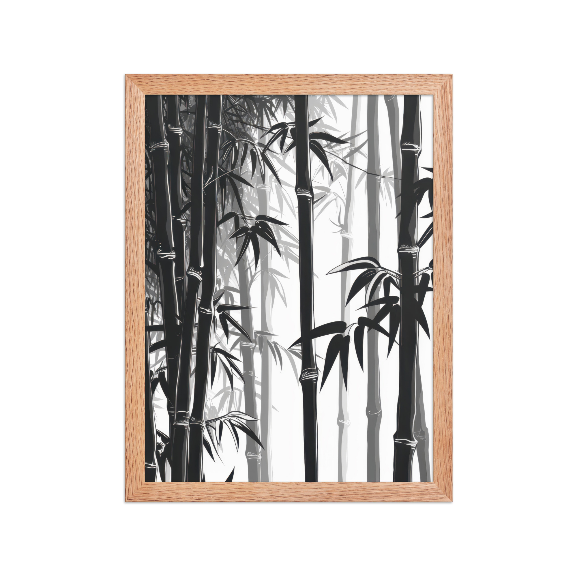 Bamboo Grove Silence — Monochrome Nature Wall Decor — Framed Poster - Image 9