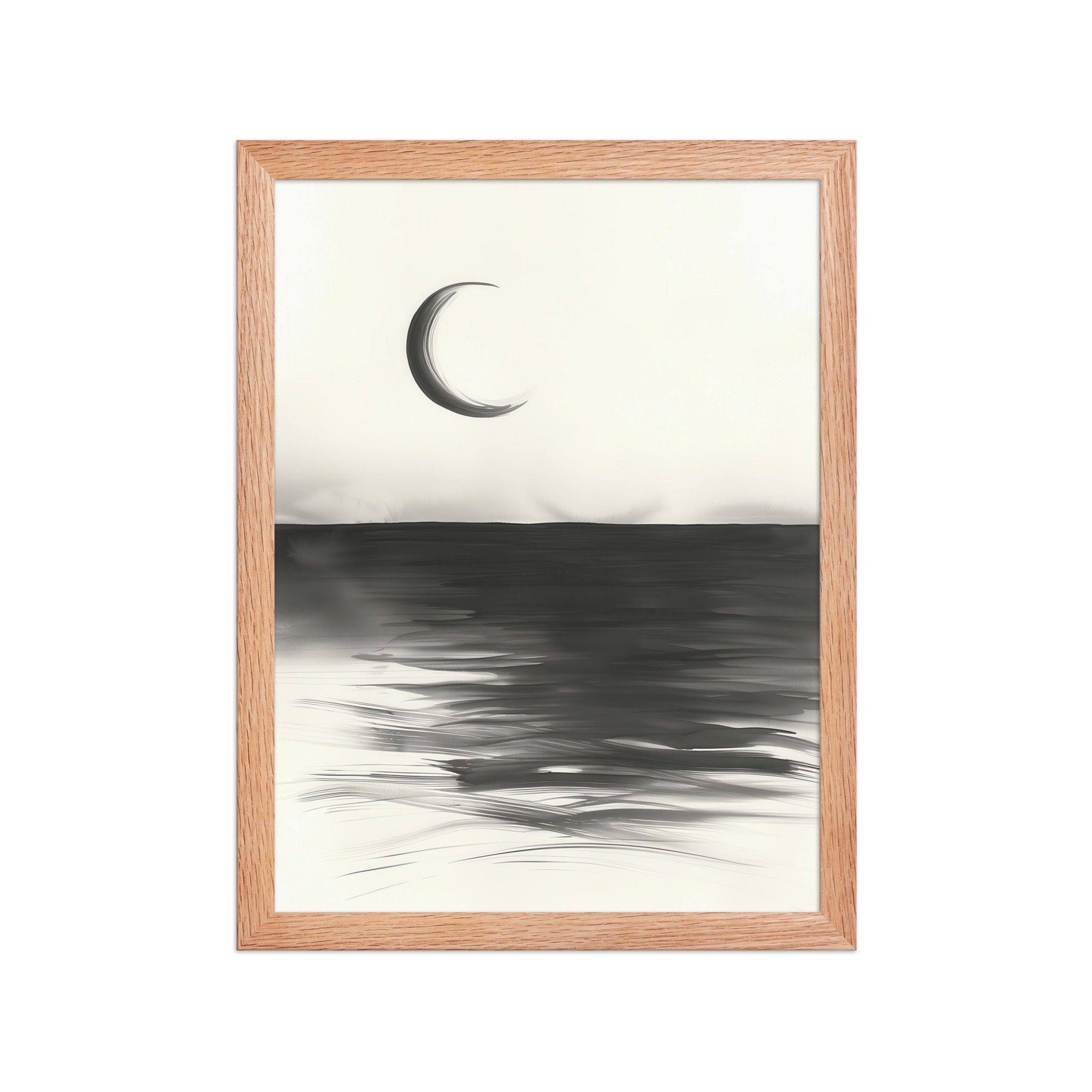Crescent Reflections — Minimal Seascape Wall Decor — Framed Poster - Image 11
