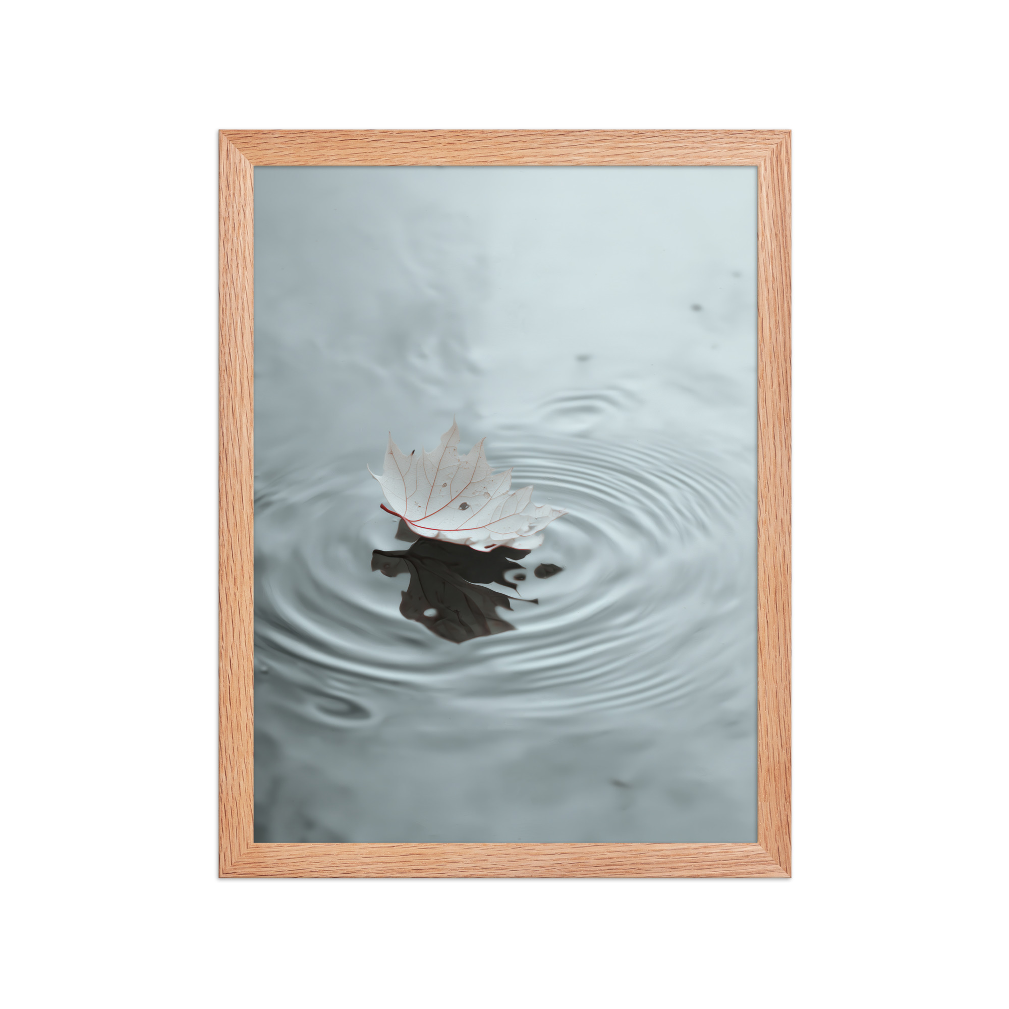 Floating Stillness — Leaf on Water Wall Decor — Framed Poster - Image 11