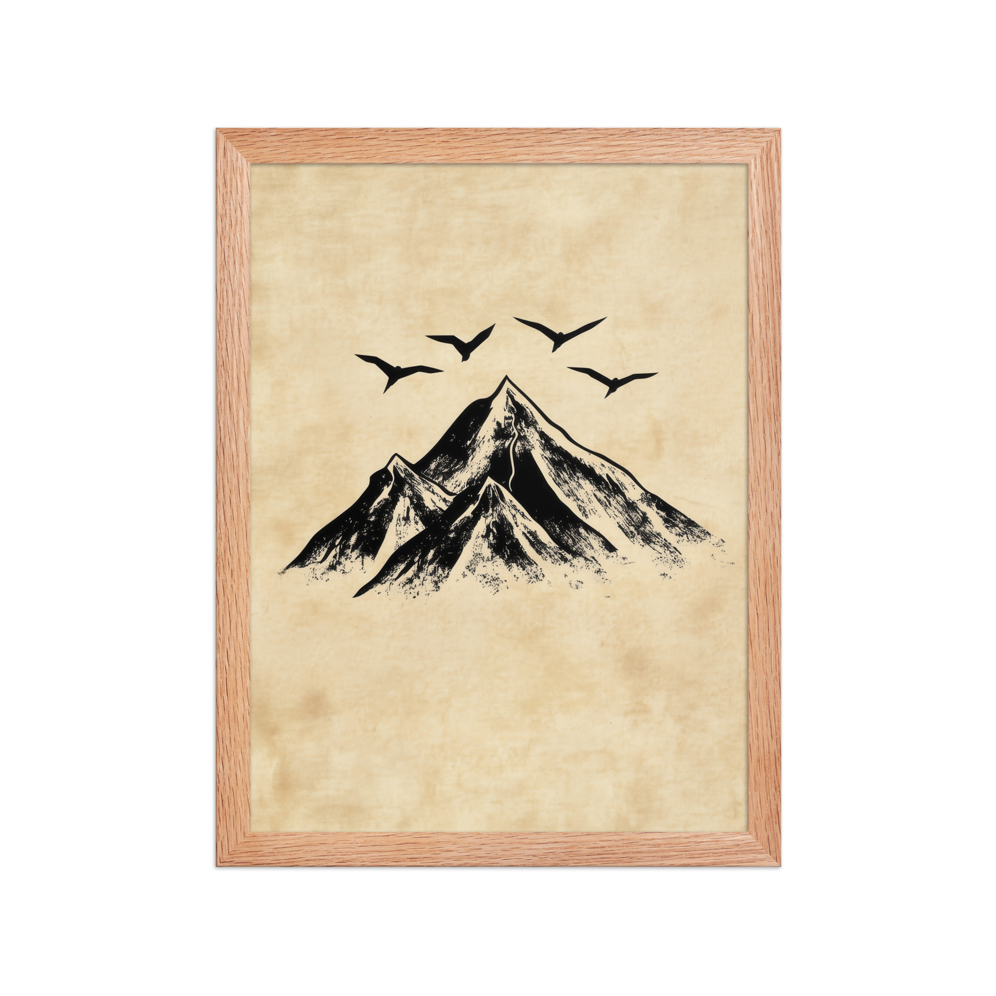 Four Peaks in Ink — Mountain Landscape Wall Art — Framed Poster - Image 9