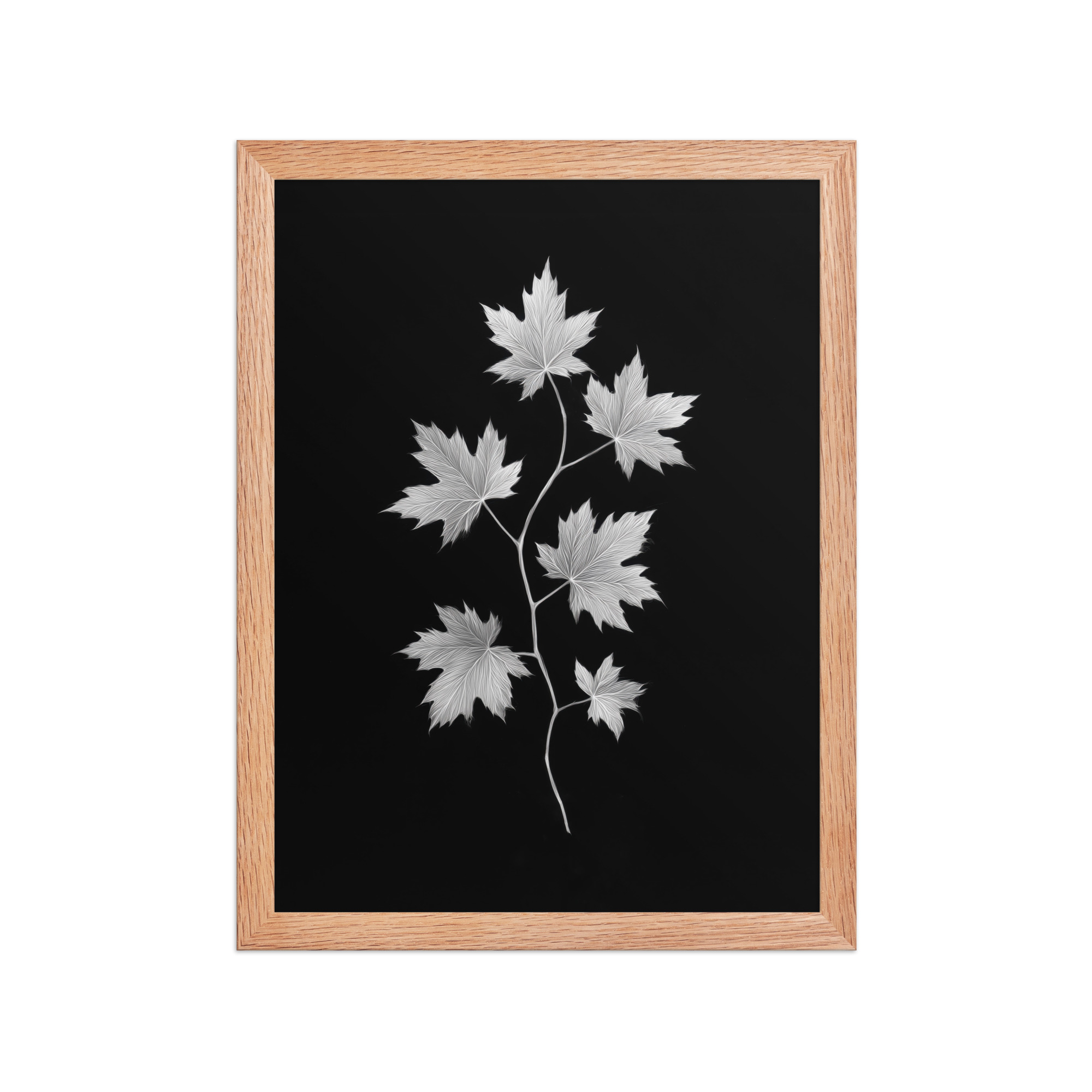 Ivory Veins — Japandi Maple Line Art — Framed Poster - Image 11
