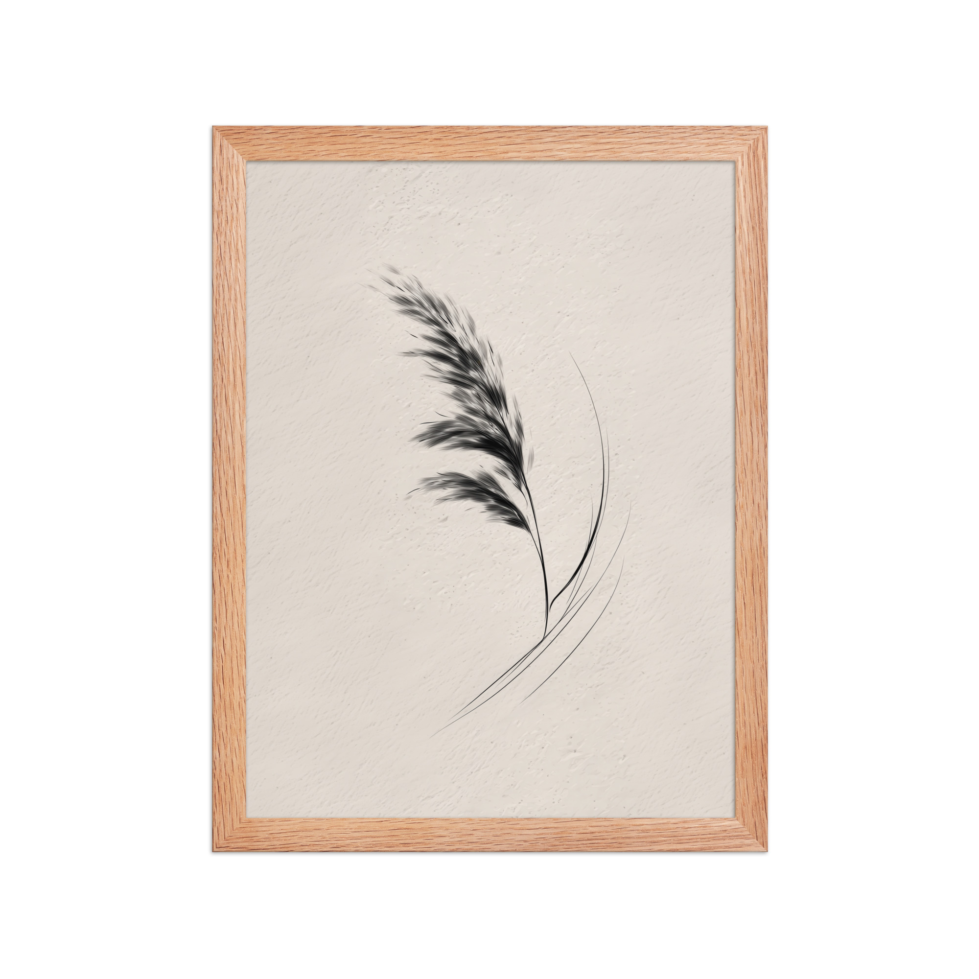 Windswept Pampas — Minimal Brush Wall Art — Framed Poster - Image 11