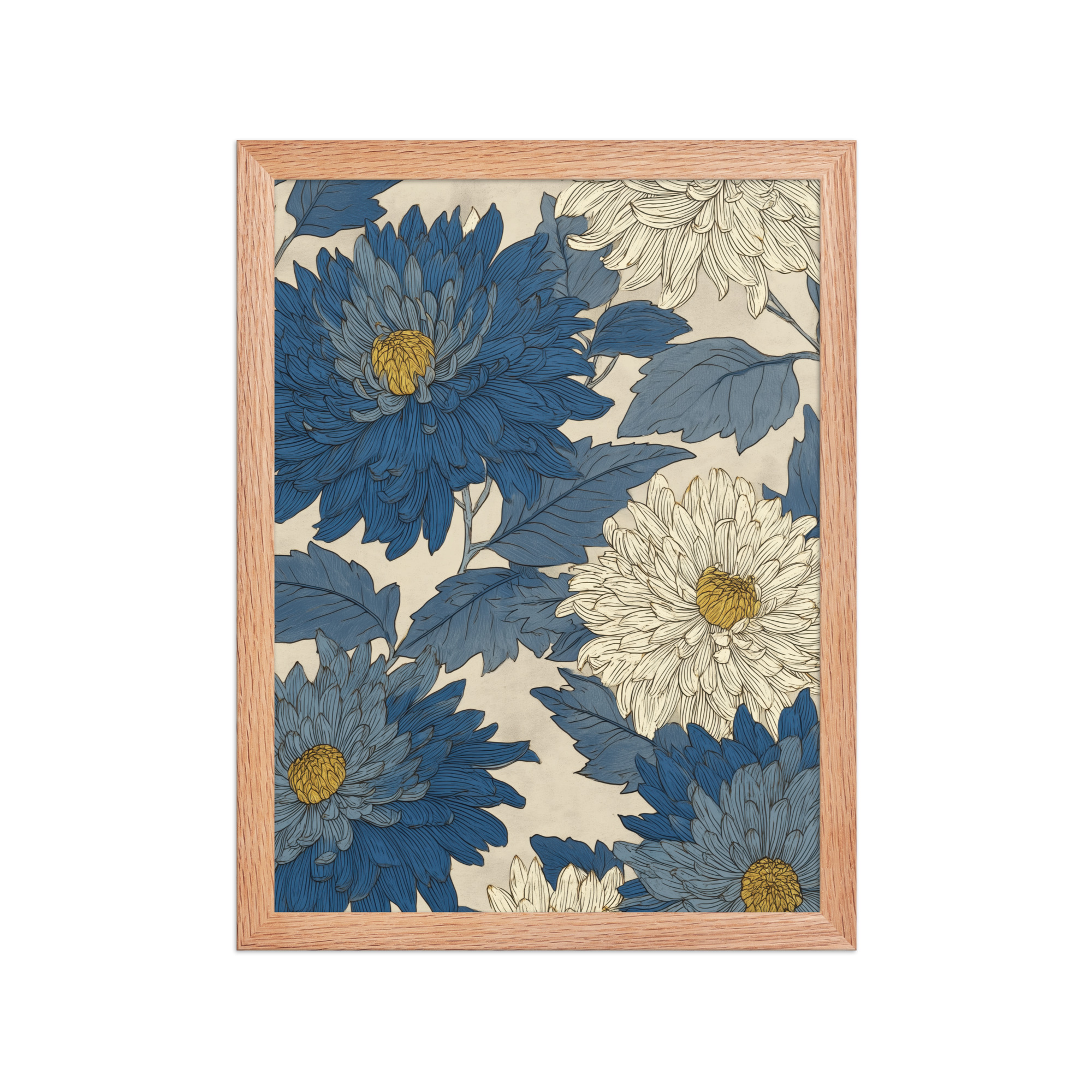 Mixed Chrysanthemums — Vintage Floral Pattern Wall Decor — Framed Poster - Image 10