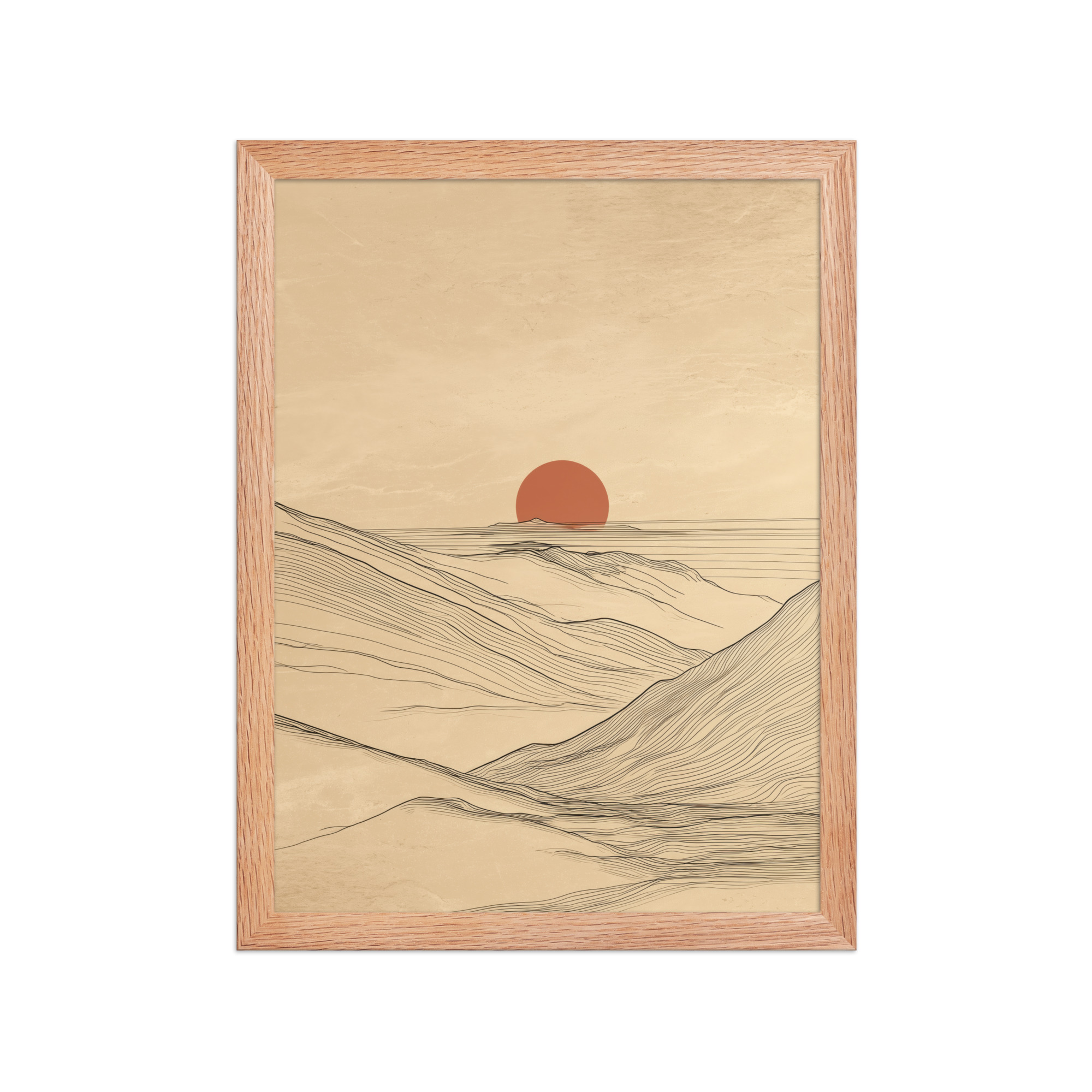 Desert Horizon — Japandi Desert Line Landscape Wall Art — Framed Poster - Image 7