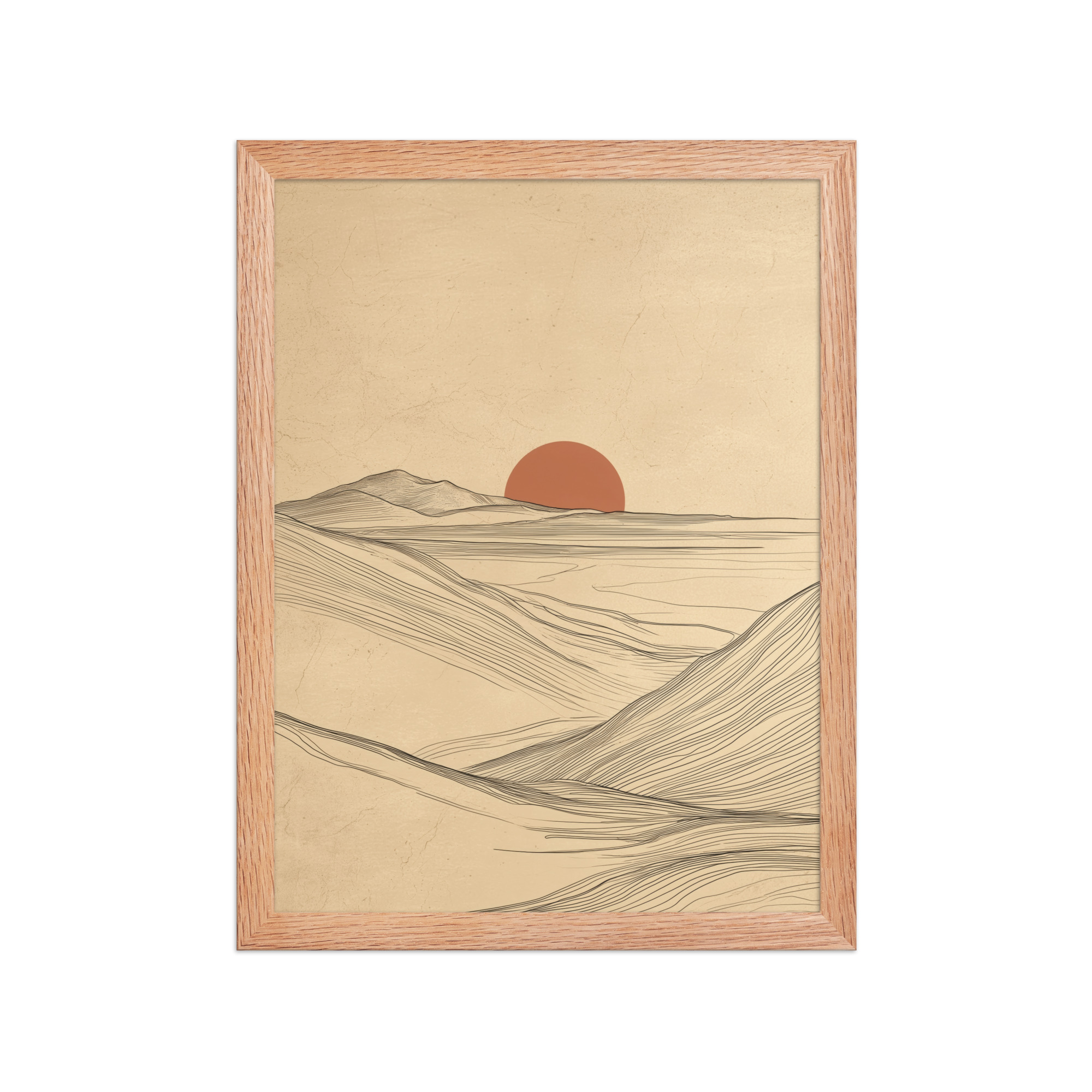 Flowing Ridges — Neutral Line Landscape Wall Art — Framed Poster - Image 7