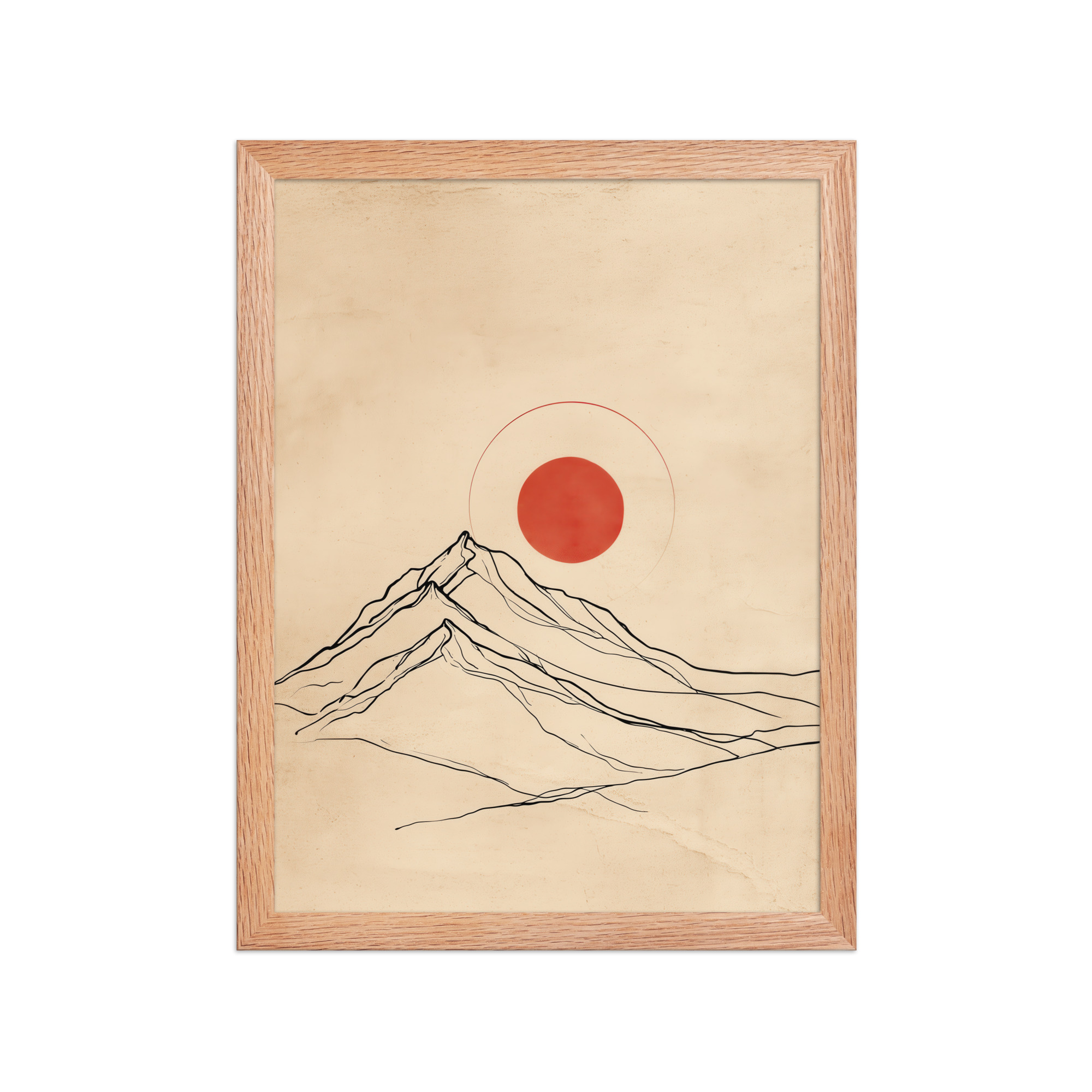 Eternal Sun — Minimal Mountain and Red Sun Wall Art — Framed Poster - Image 7