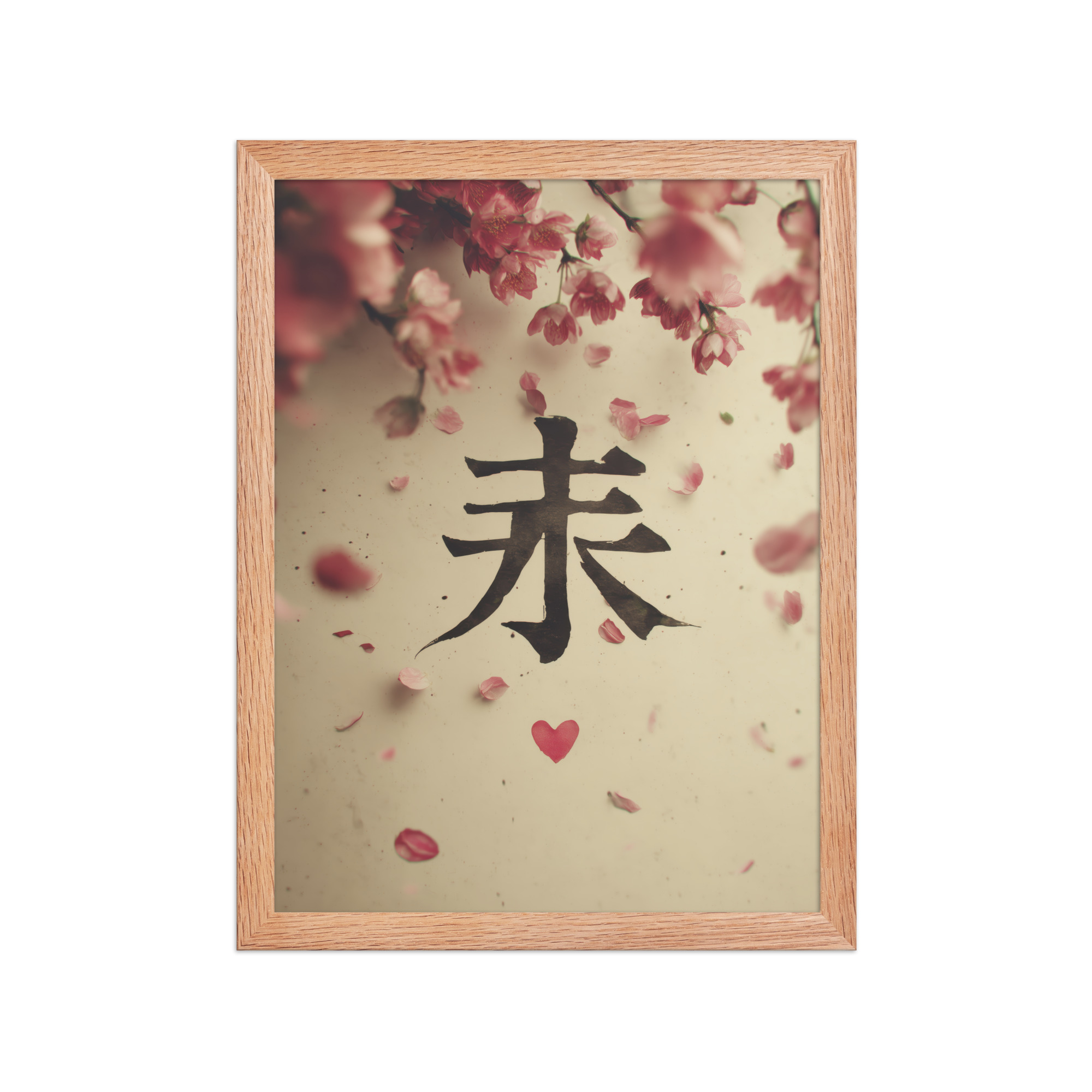 Sakura Love — Cherry Blossom, Japanese Calligraphy Wall Decor — Framed Poster - Image 11