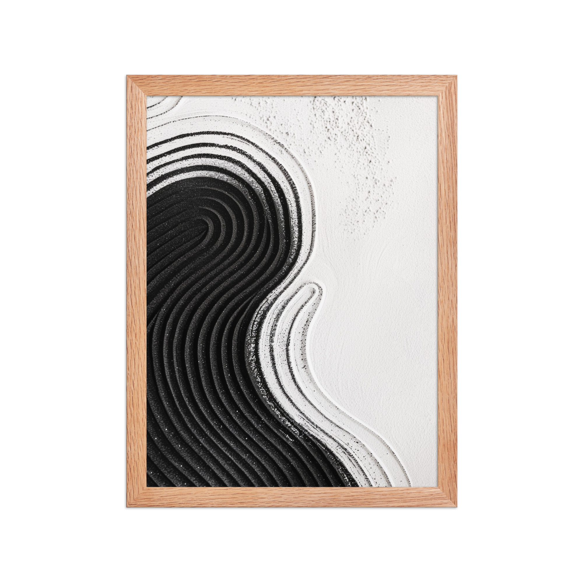 Black & White Ripple – Abstract Zen Sand Pattern Wall Art – Framed Poster - Image 11