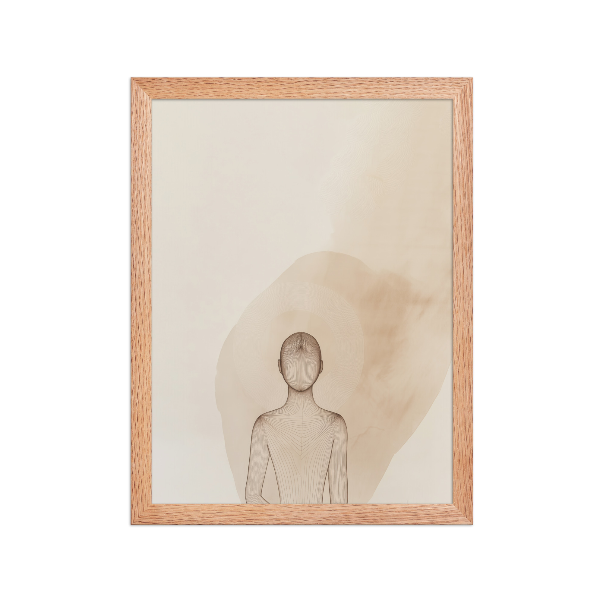 Inner Light – Minimalist Meditation Figure Japandi Wall Art – Framed Poster - Image 11
