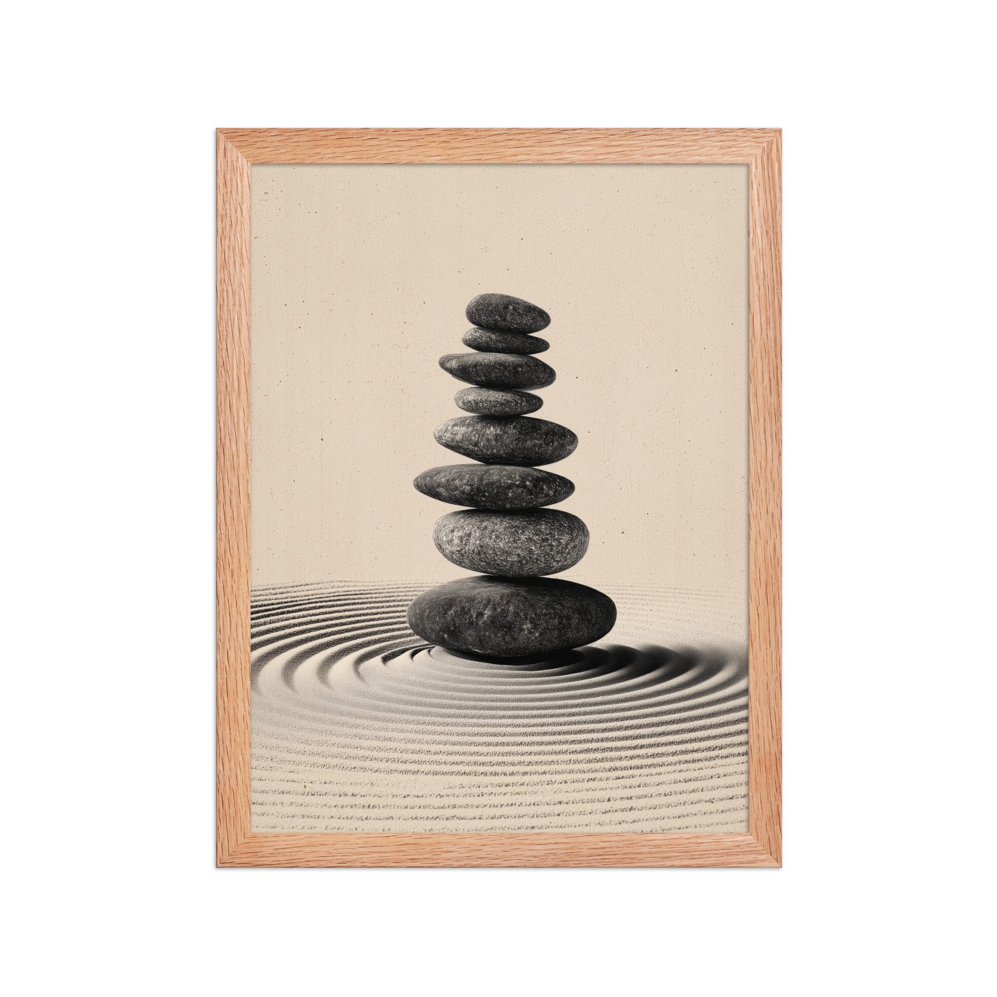 Balanced Stillness – Stacked Stones I Neutral Zen Stones Wall Art – Framed Poster - Image 11