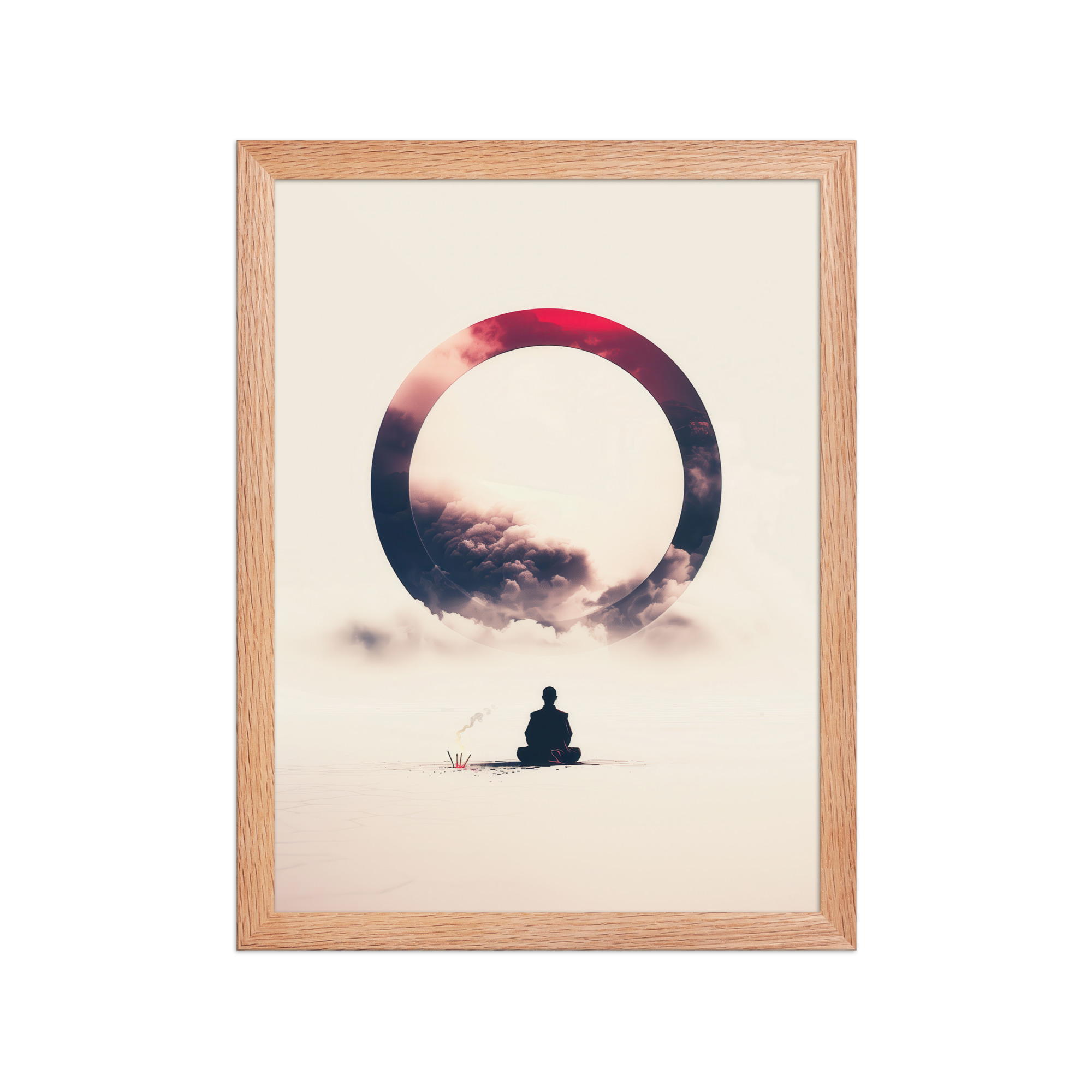 Zen Enso Horizon – Meditative Landscape with Circle Wall Art – Framed Poster - Image 11