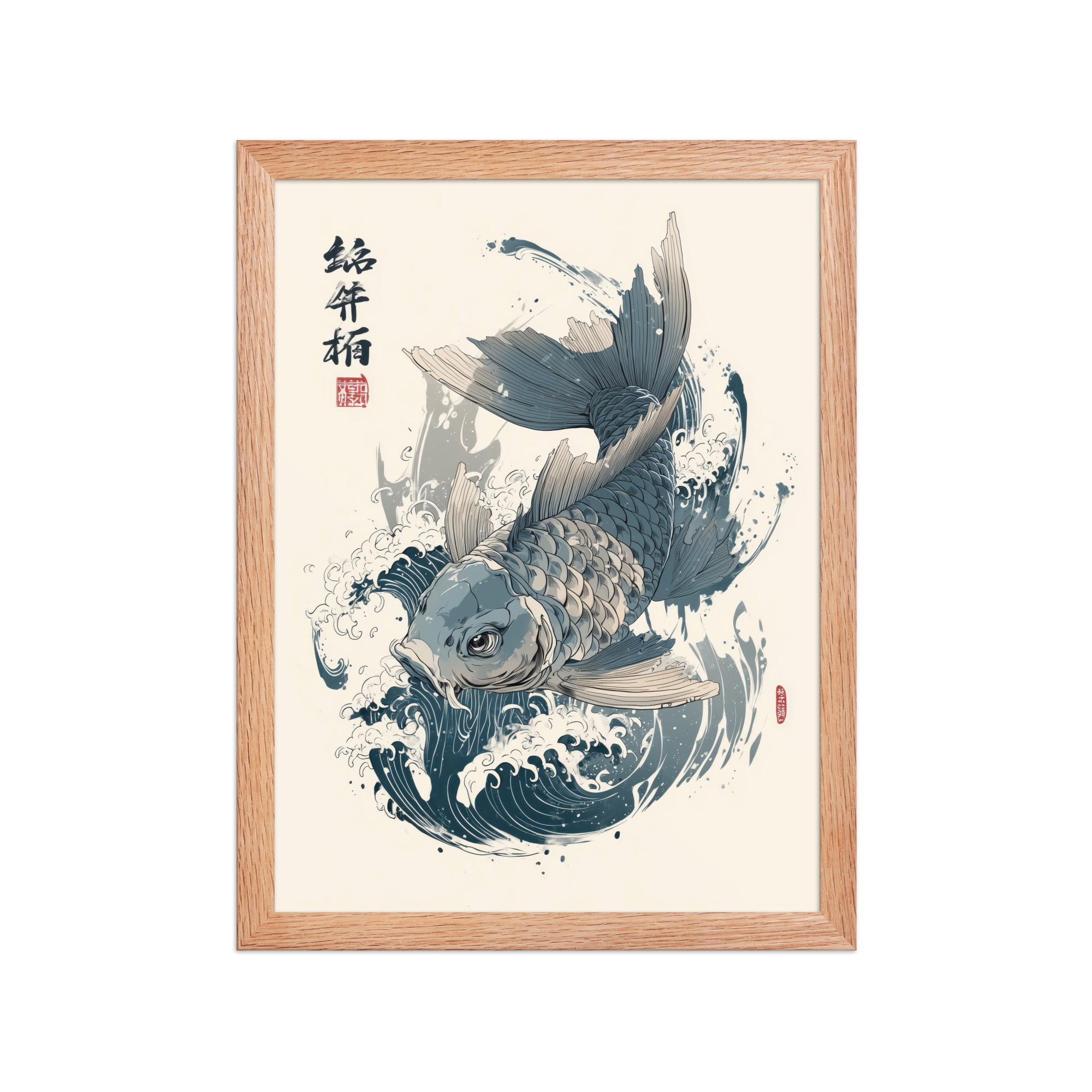Ukiyo-e Koi Splash – Ukiyo-e Wall Art Print – Framed Poster - Image 8