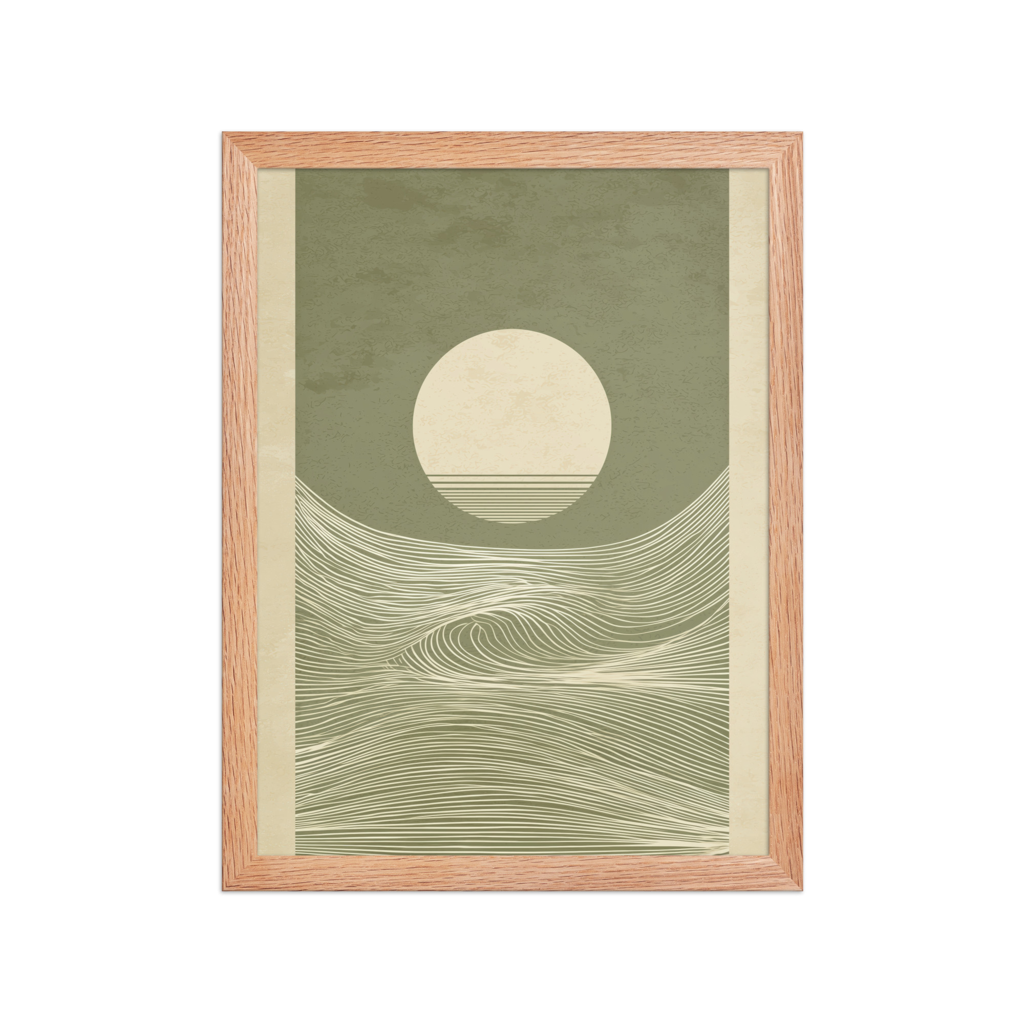 Zen Horizon Waves — Minimal Sunset Landscape Wall Decor — Framed Poster - Image 9