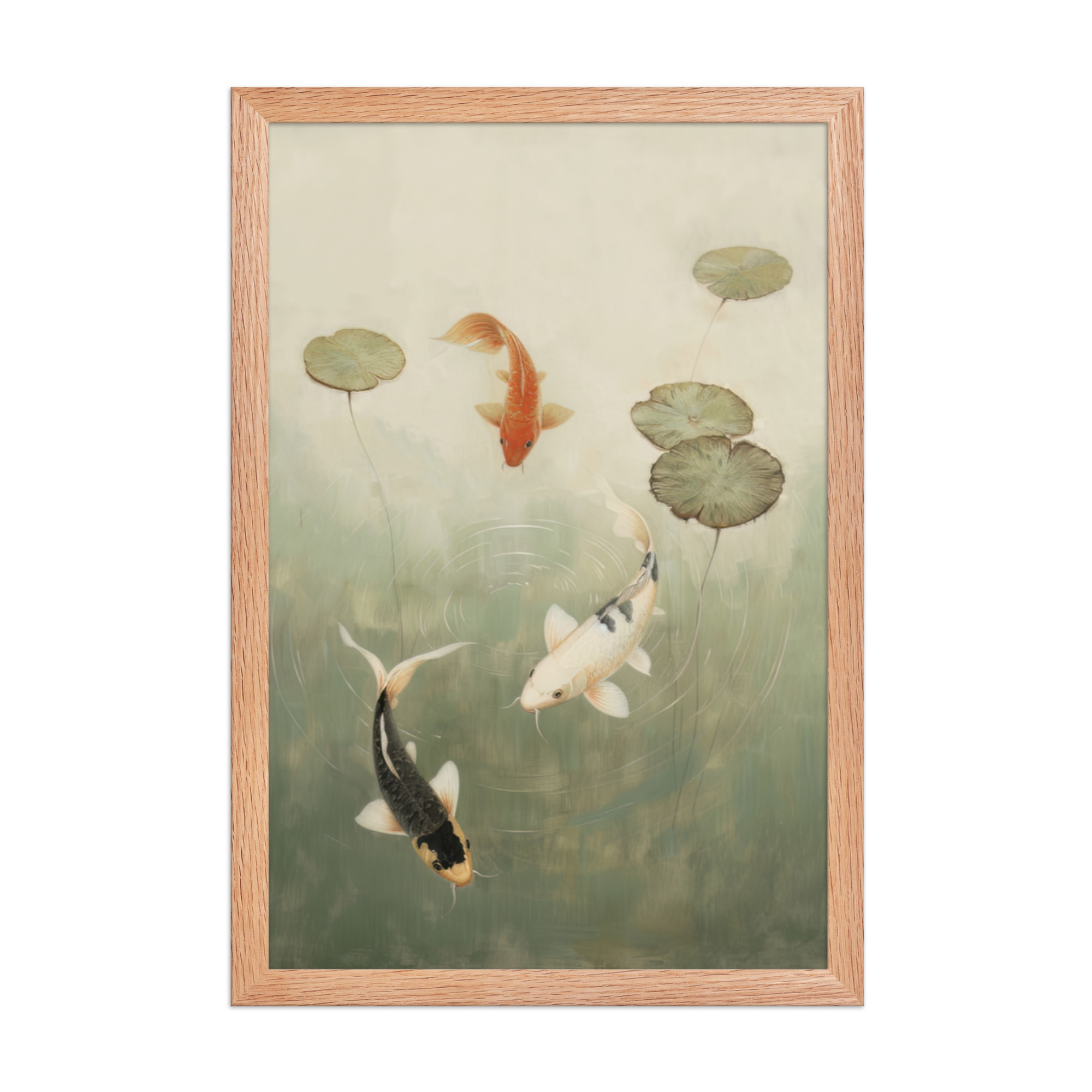 Koi Among Lilies — Tranquil Pond Art — Framed Poster - Image 12