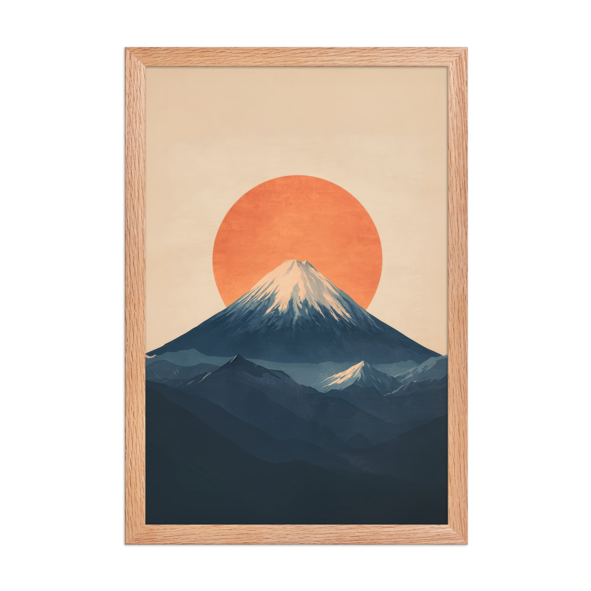 Rising Sun Over Fuji — Minimal Mount Fuji Silhouette Wall Decor — Framed Poster - Image 17