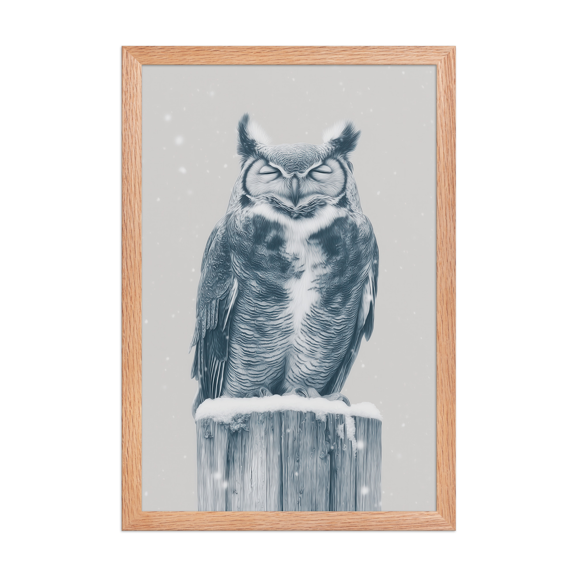 Silent Sentinel – Snow Owl Winter Wildlife Art in Neutrals Wall Decor — Framed Poster - Image 12