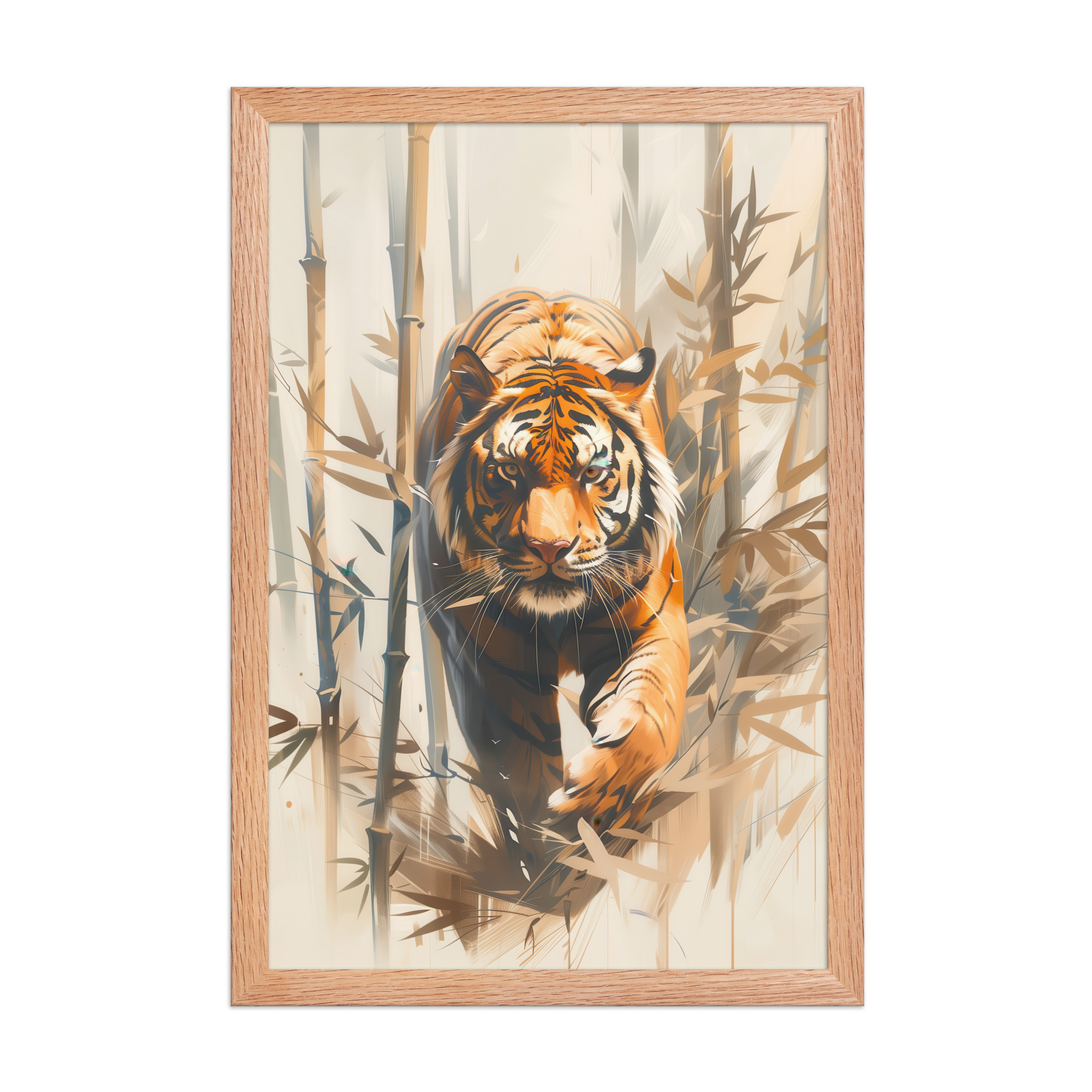 Tiger in Bamboo Mist — Wildlife Tiger in Dynamic Jungle Wall Art — Framed Poster - Image 12