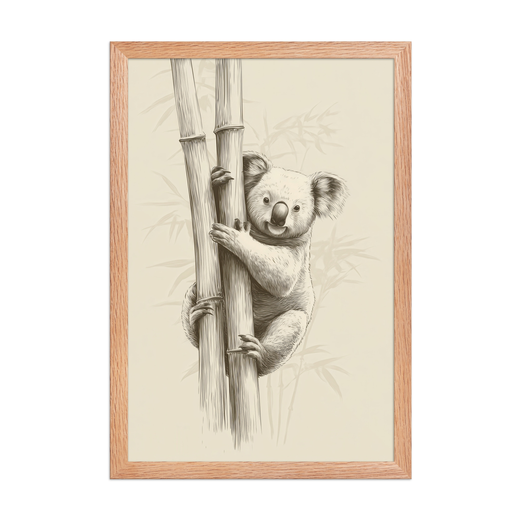 Koala Bamboo I — Koala Illustration in Warm Neutrals Wall Decor — Framed Poster - Image 12