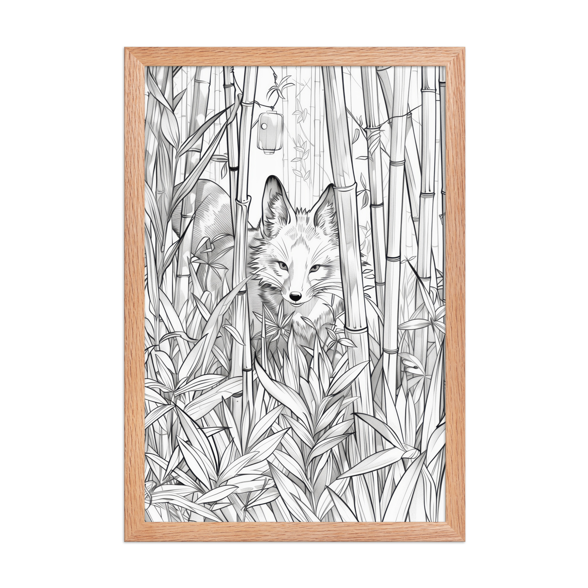 Fox Spirit in Bamboo Forest — Fox Among Bamboo Wall Decor — Framed Poster - Image 12