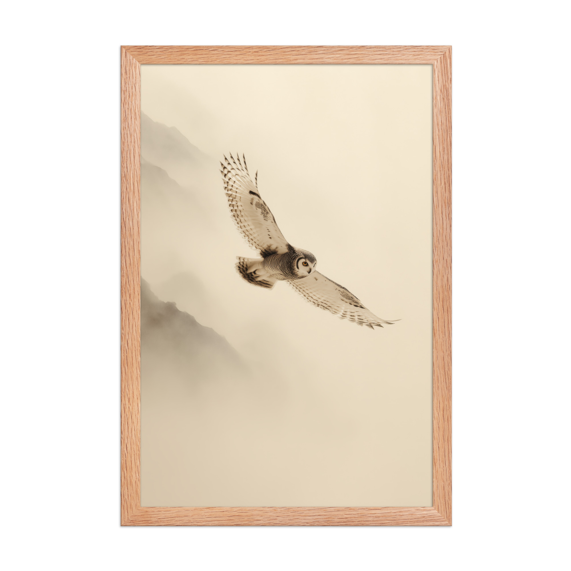 Flight Through Mist — Owl in Motion Wildlife Wall Art — Framed Poster - Image 10