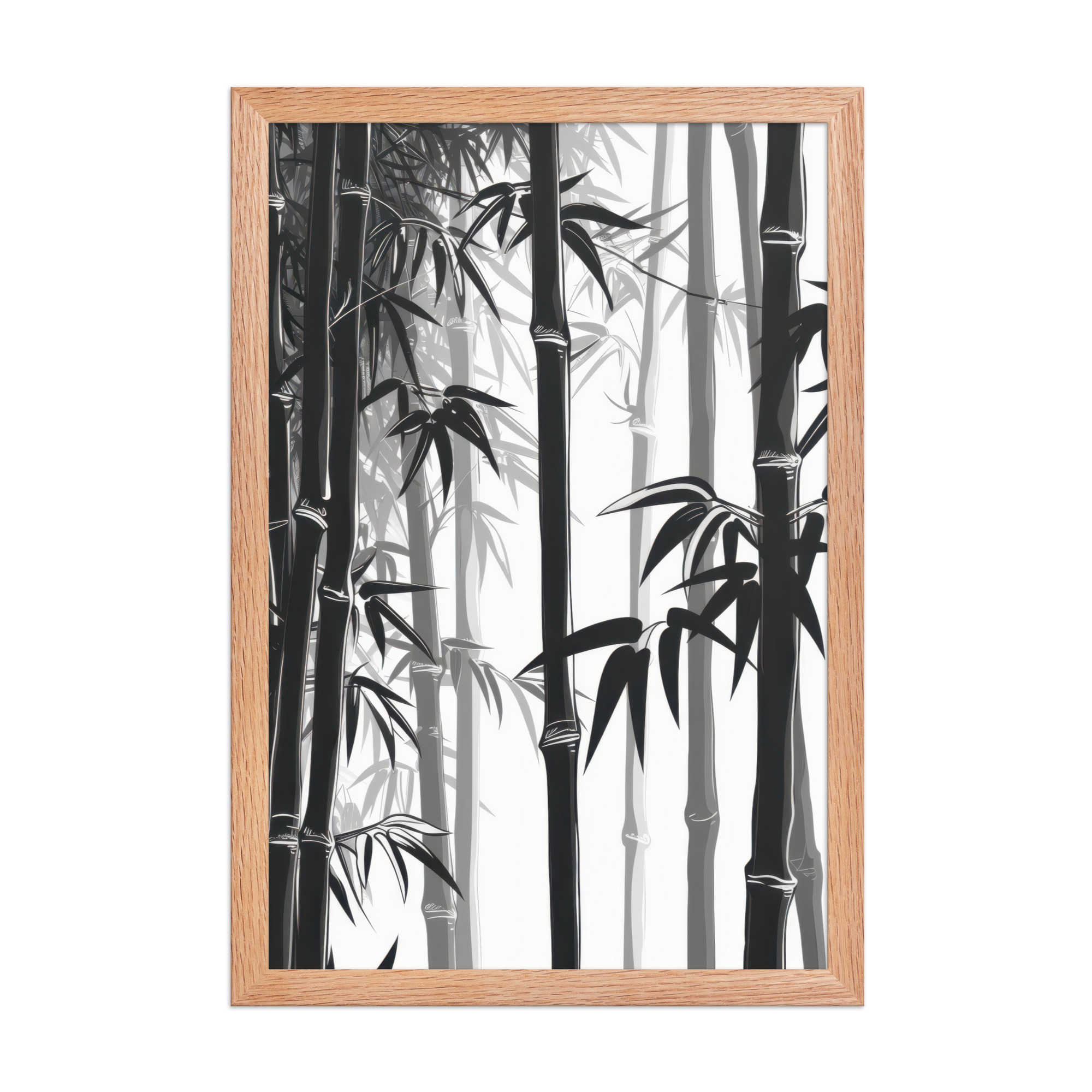 Bamboo Grove Silence — Monochrome Nature Wall Decor — Framed Poster - Image 10