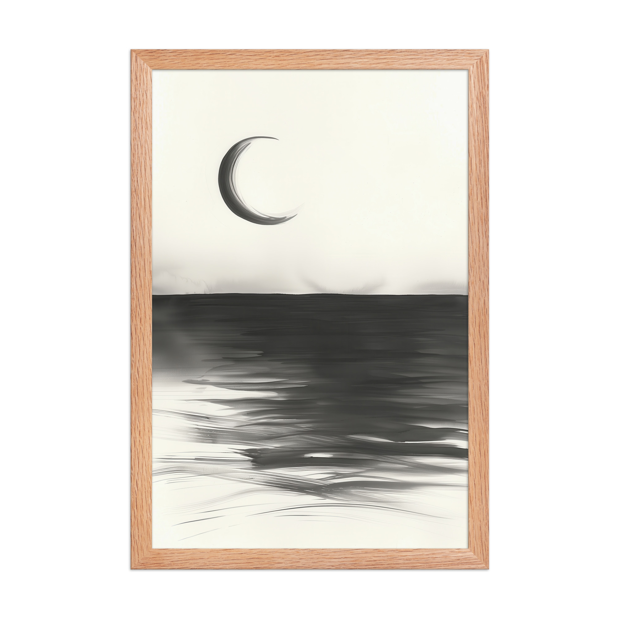 Crescent Reflections — Minimal Seascape Wall Decor — Framed Poster - Image 12