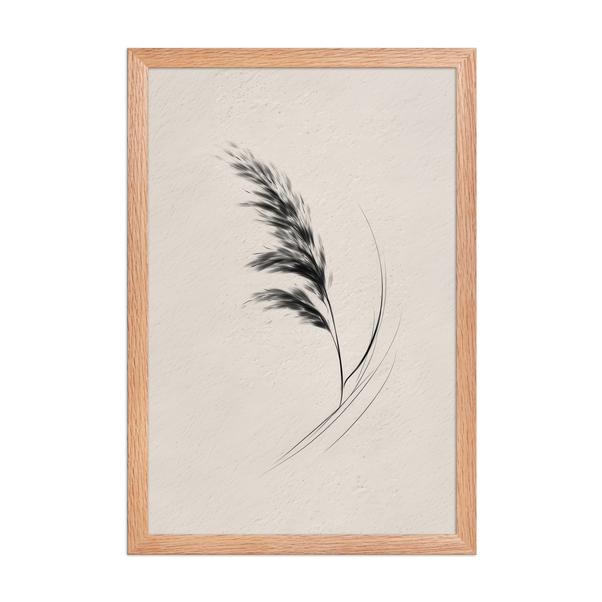 Windswept Pampas — Minimal Brush Wall Art — Framed Poster - Image 12