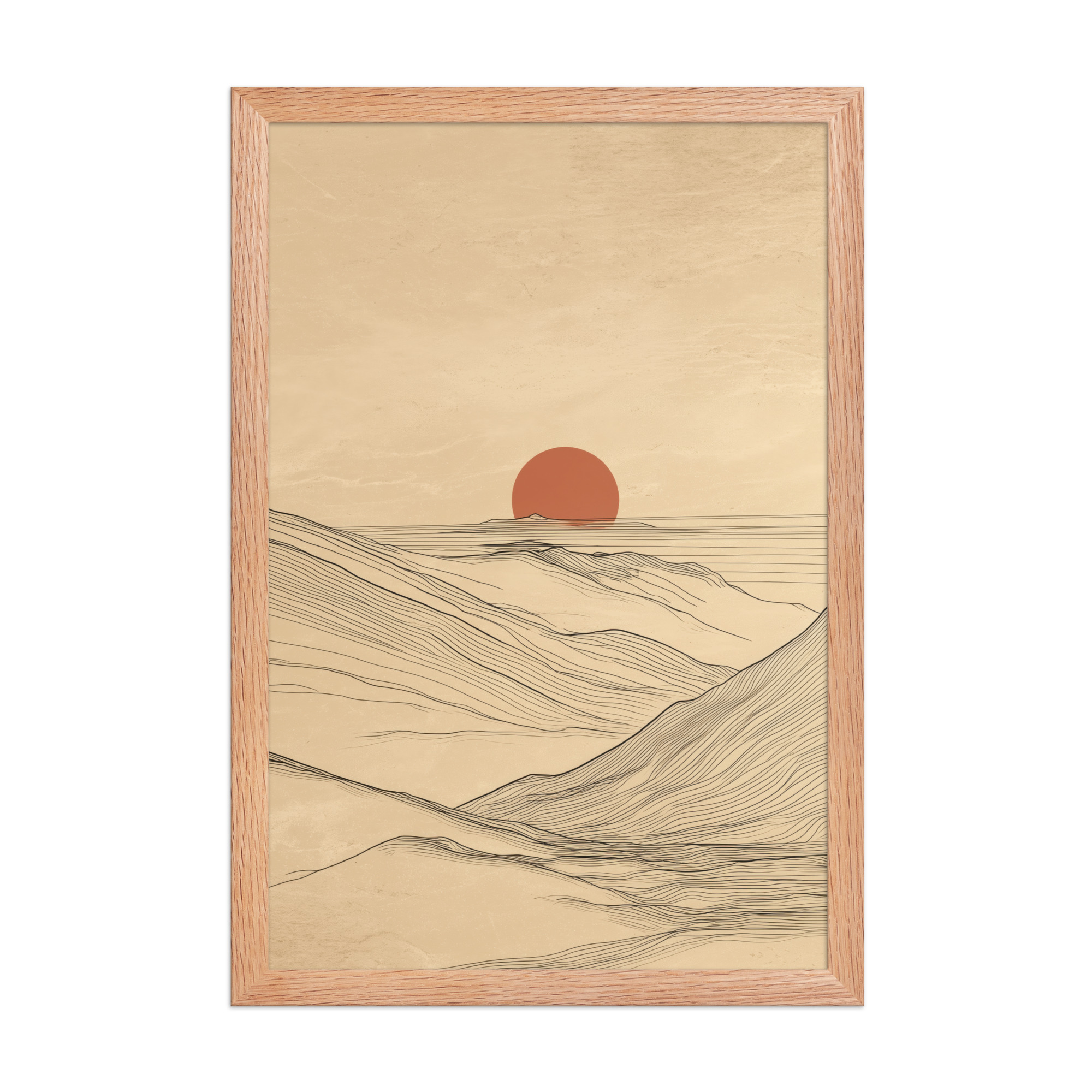 Desert Horizon — Japandi Desert Line Landscape Wall Art — Framed Poster - Image 8
